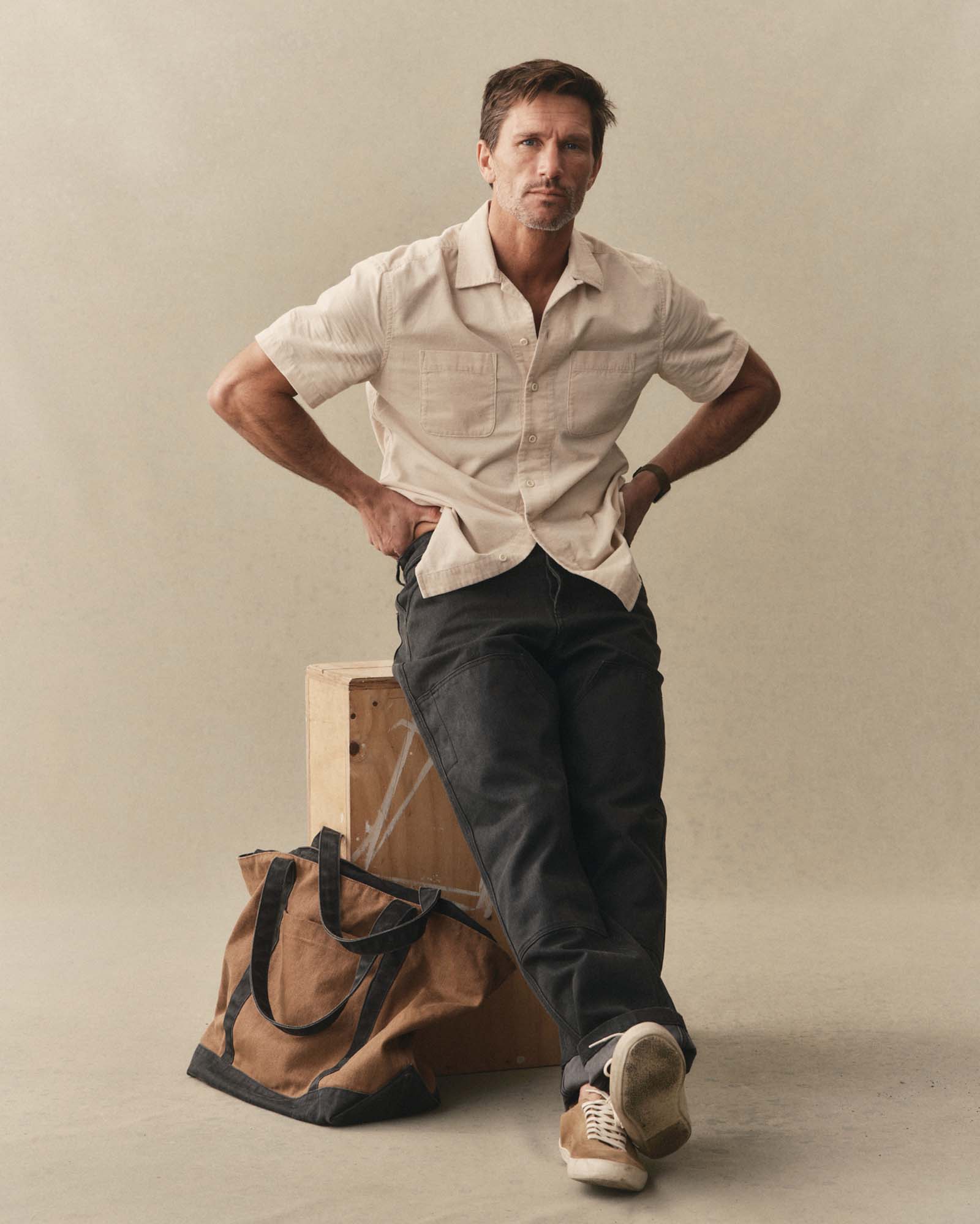 The Conrad Shirt in Heather Oat Pincord