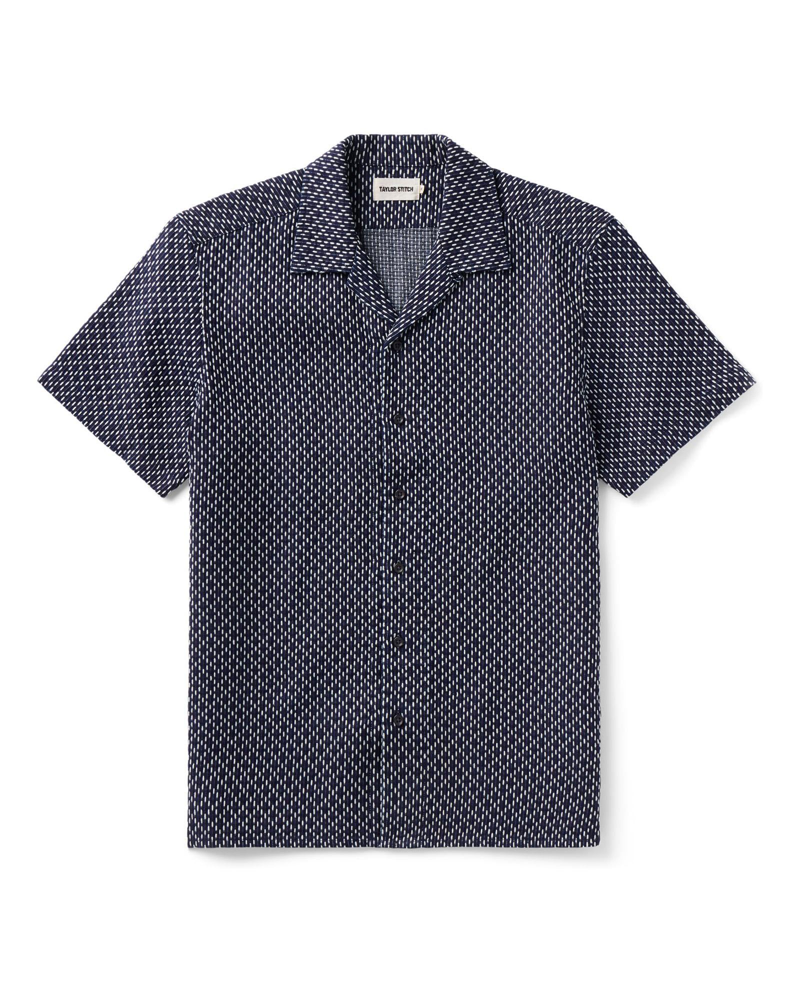The Davis Shirt in Indigo Raindrop Sashiko