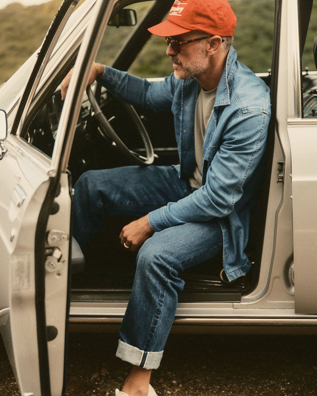The Shore Shirt in Washed Indigo Twill