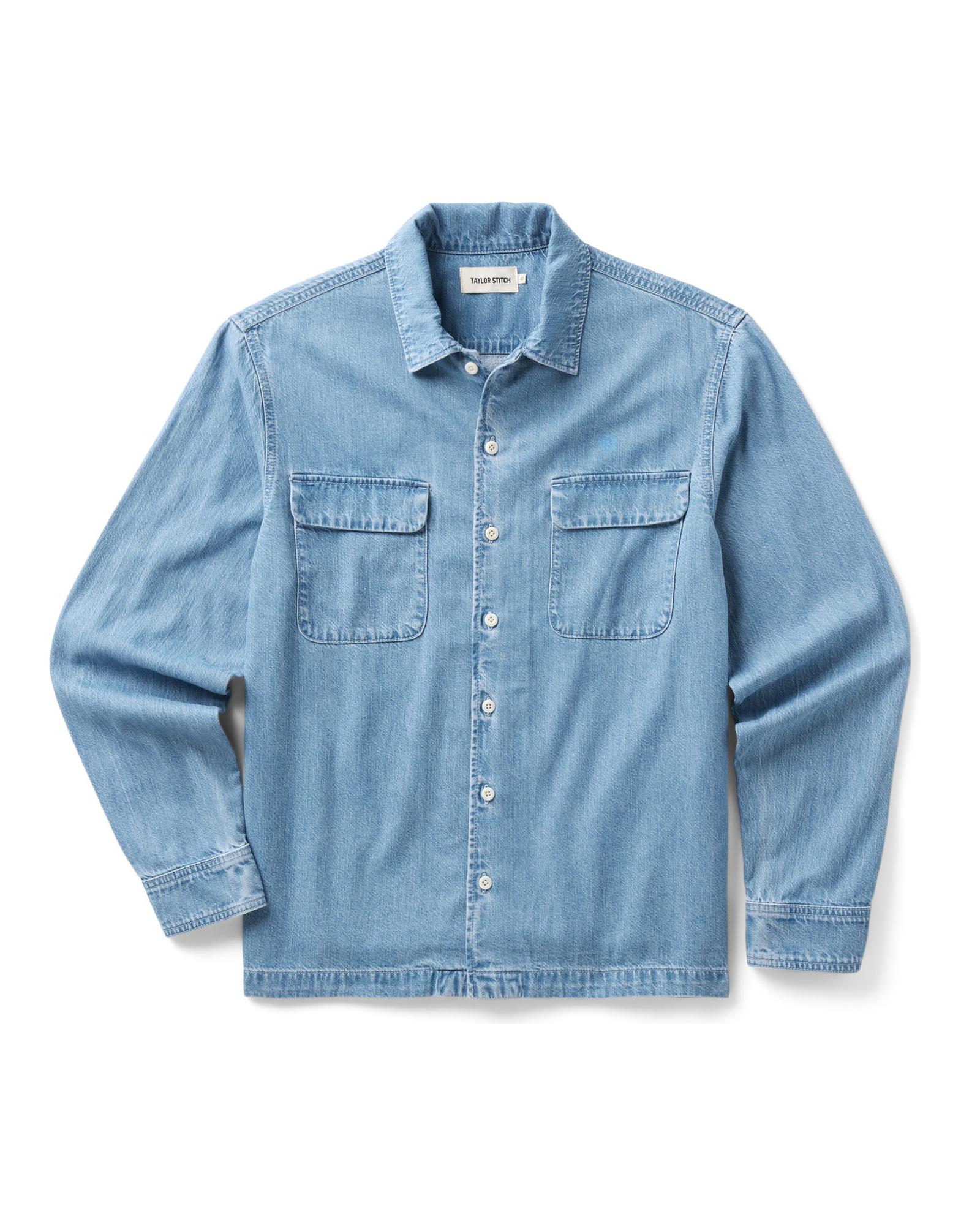 The Shore Shirt in Washed Indigo Twill