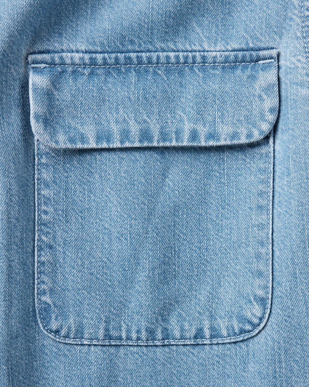 The Shore Shirt in Washed Indigo Twill