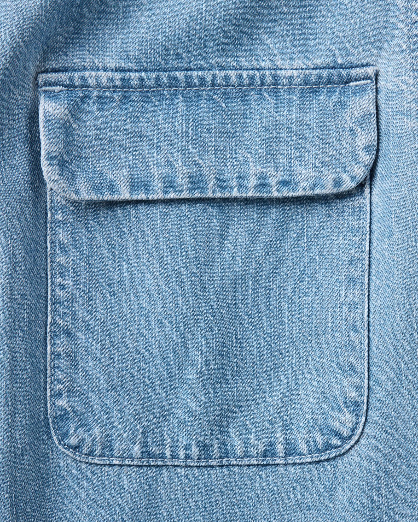 The Shore Shirt in Washed Indigo Twill