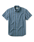 The Short Sleeve California in Blue Stone Stripe Hemp