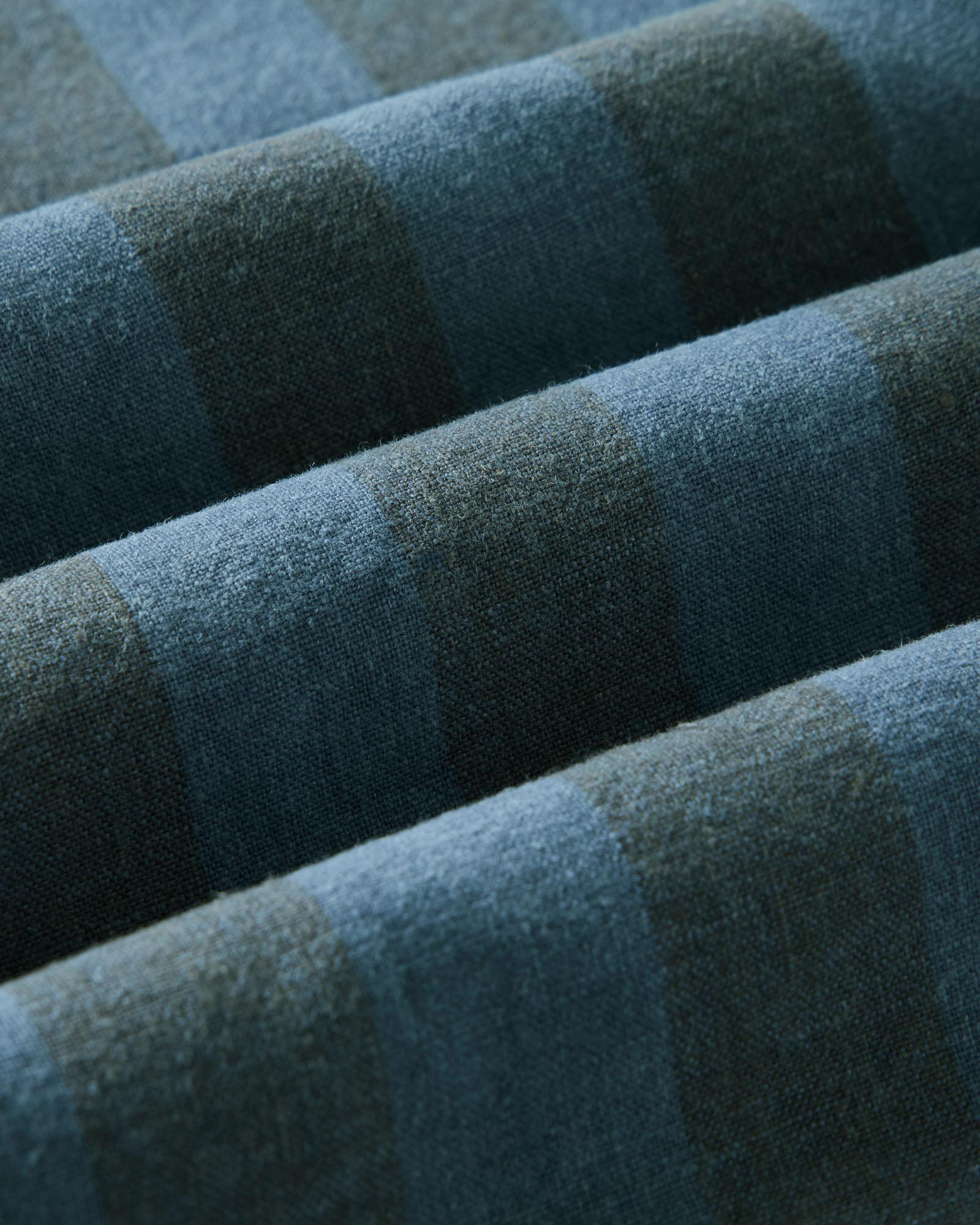 The Short Sleeve California in Blue Stone Stripe Hemp
