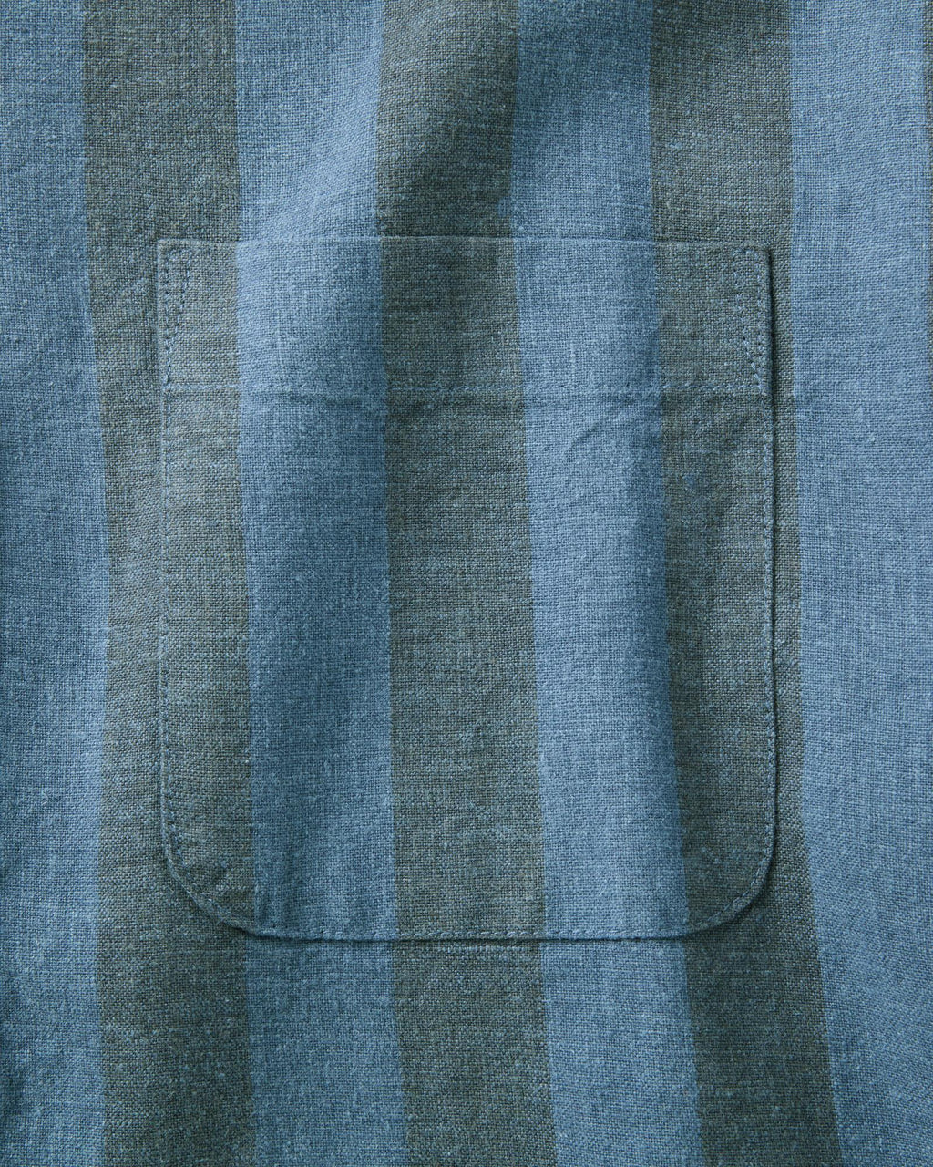 The Short Sleeve California in Blue Stone Stripe Hemp