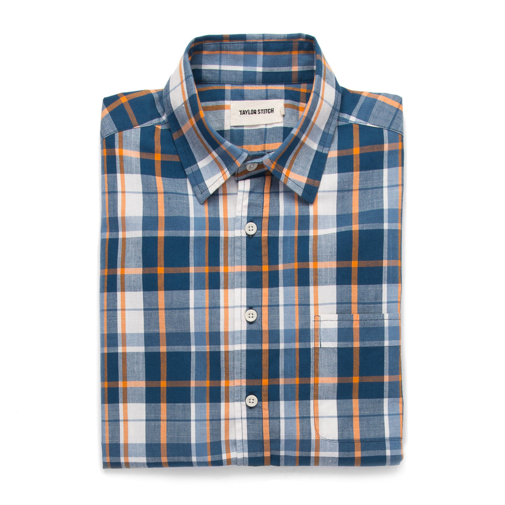 Blue Madras Short Sleeve Shirt O622758