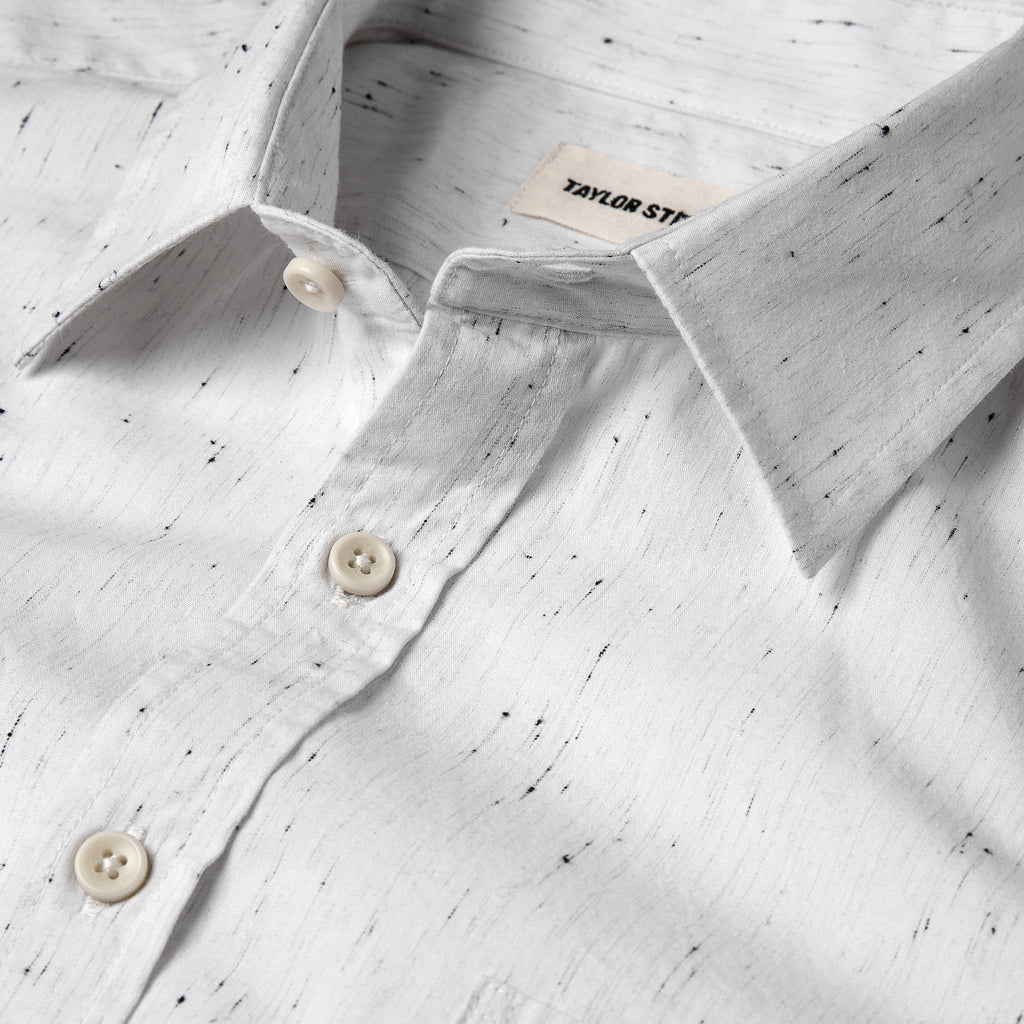 The Short Sleeve California in White Spacedye