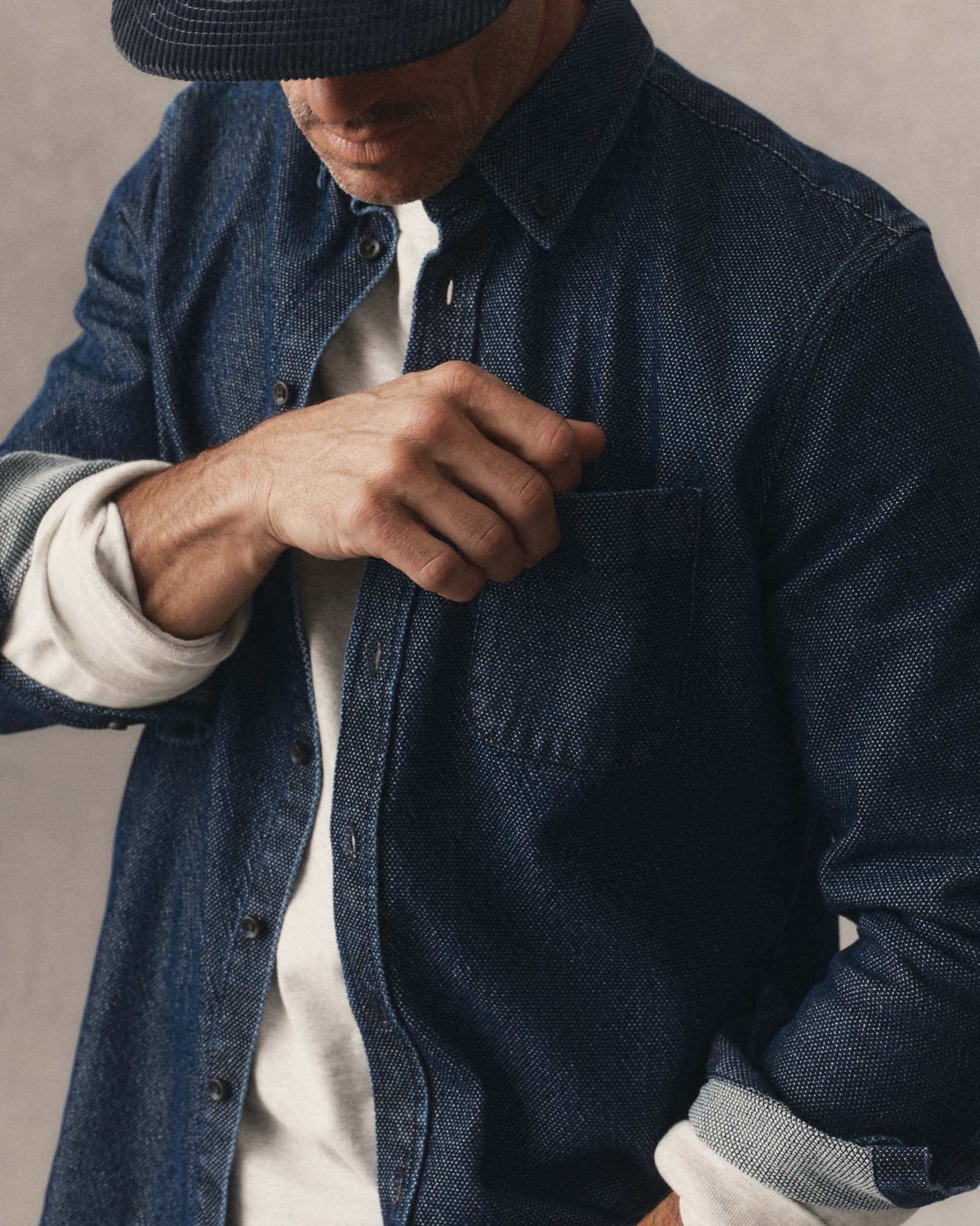 The Jack in Rinsed Indigo Japanese Jacquard Dot