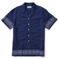 Indigo Star Dot Border Short Sleeve Shirt U866