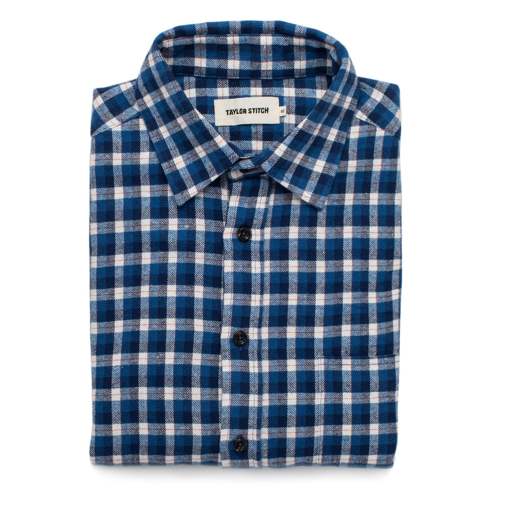 Brushed Navy Plaid Shirt W37298