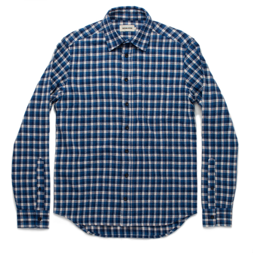 Brushed Navy Plaid Shirt W37298