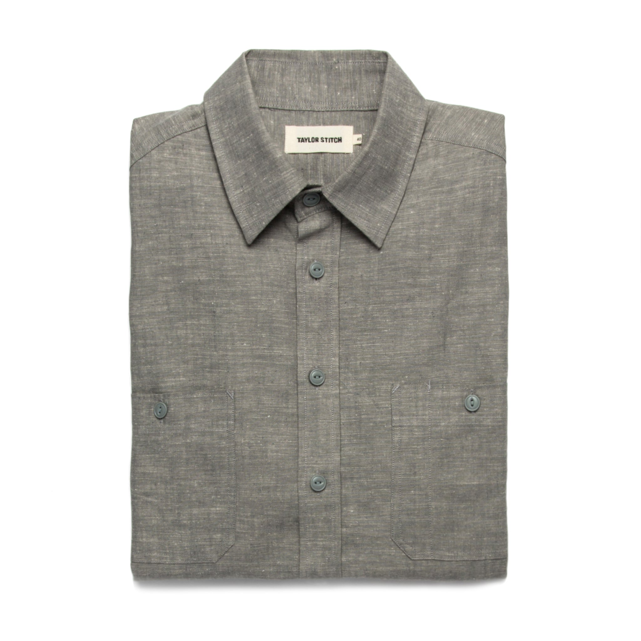 Olive Hemp Chambray Shirt Y9001