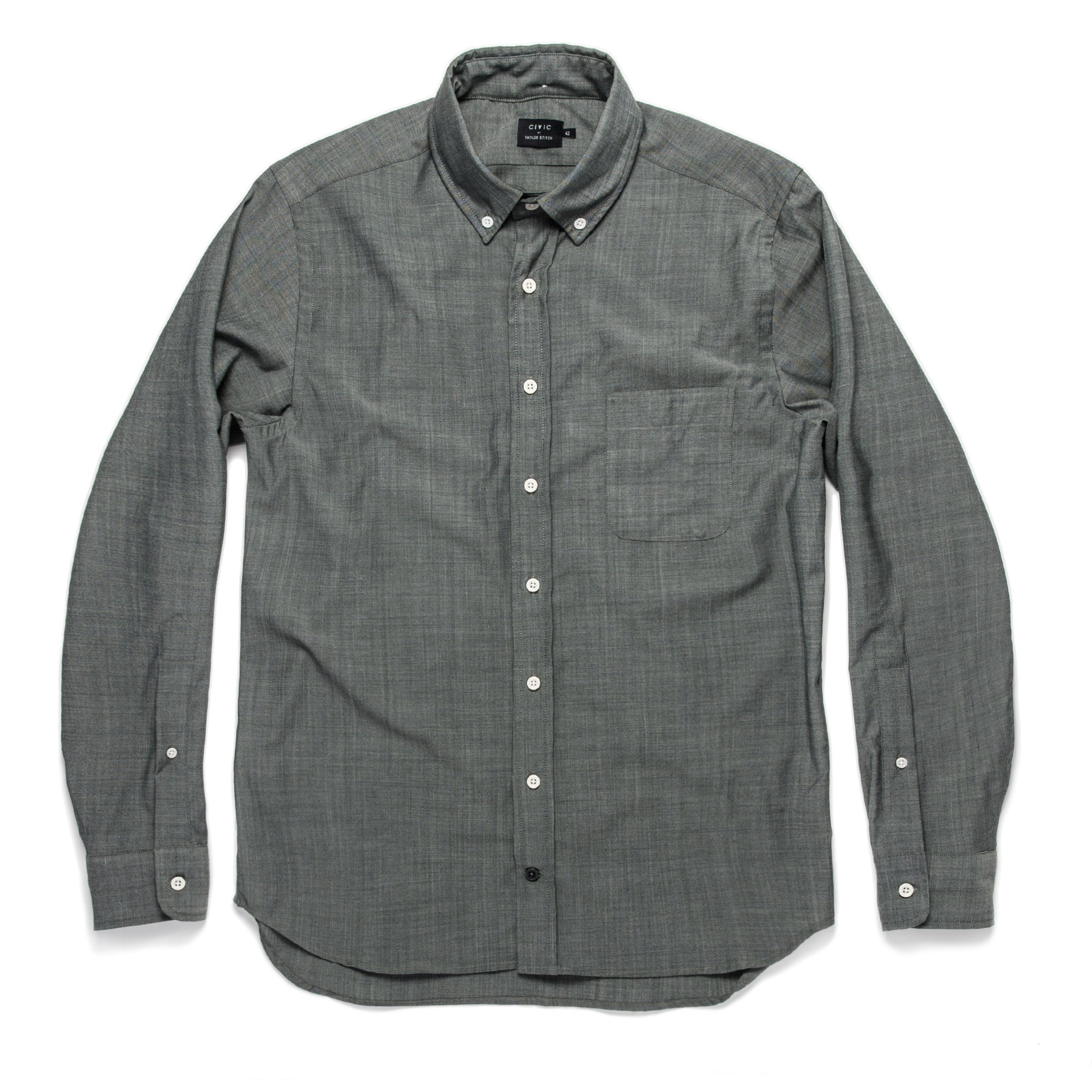 The Merino Jack in Stone Green Chambray