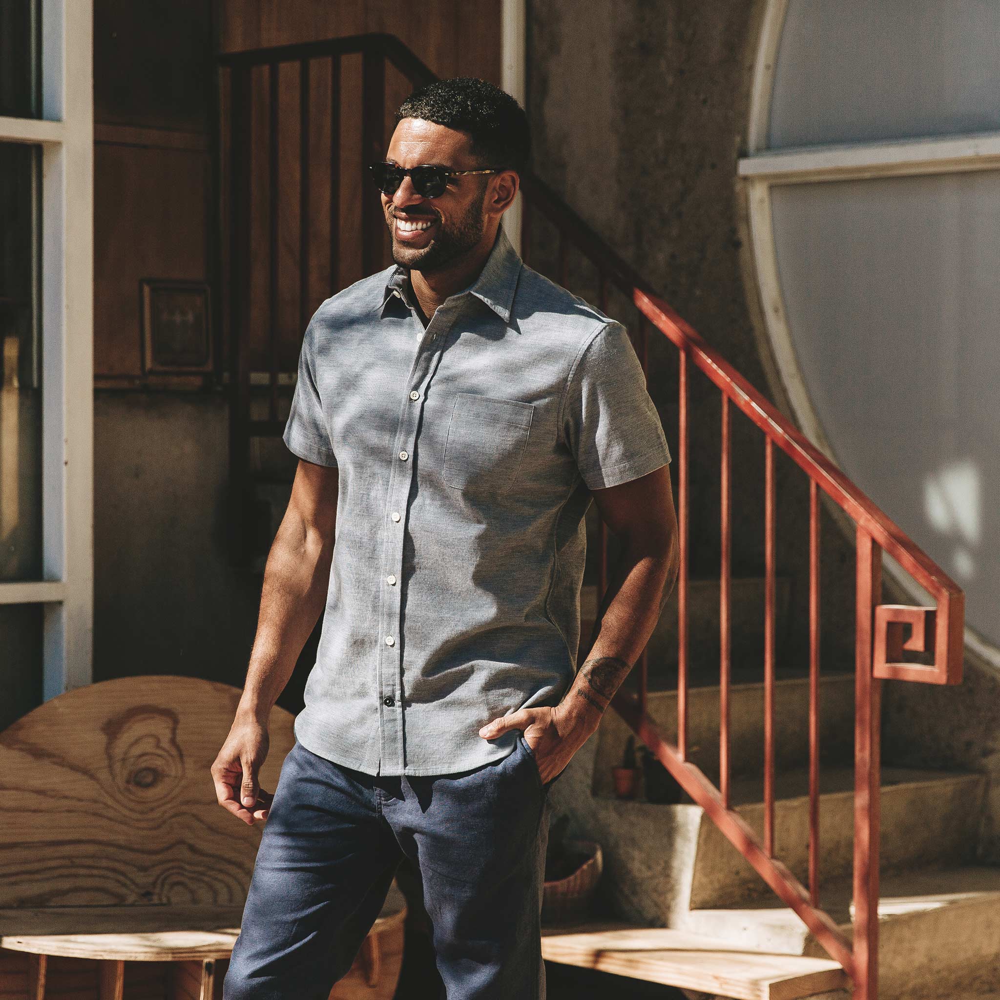The Short Sleeve California in Slate Cord