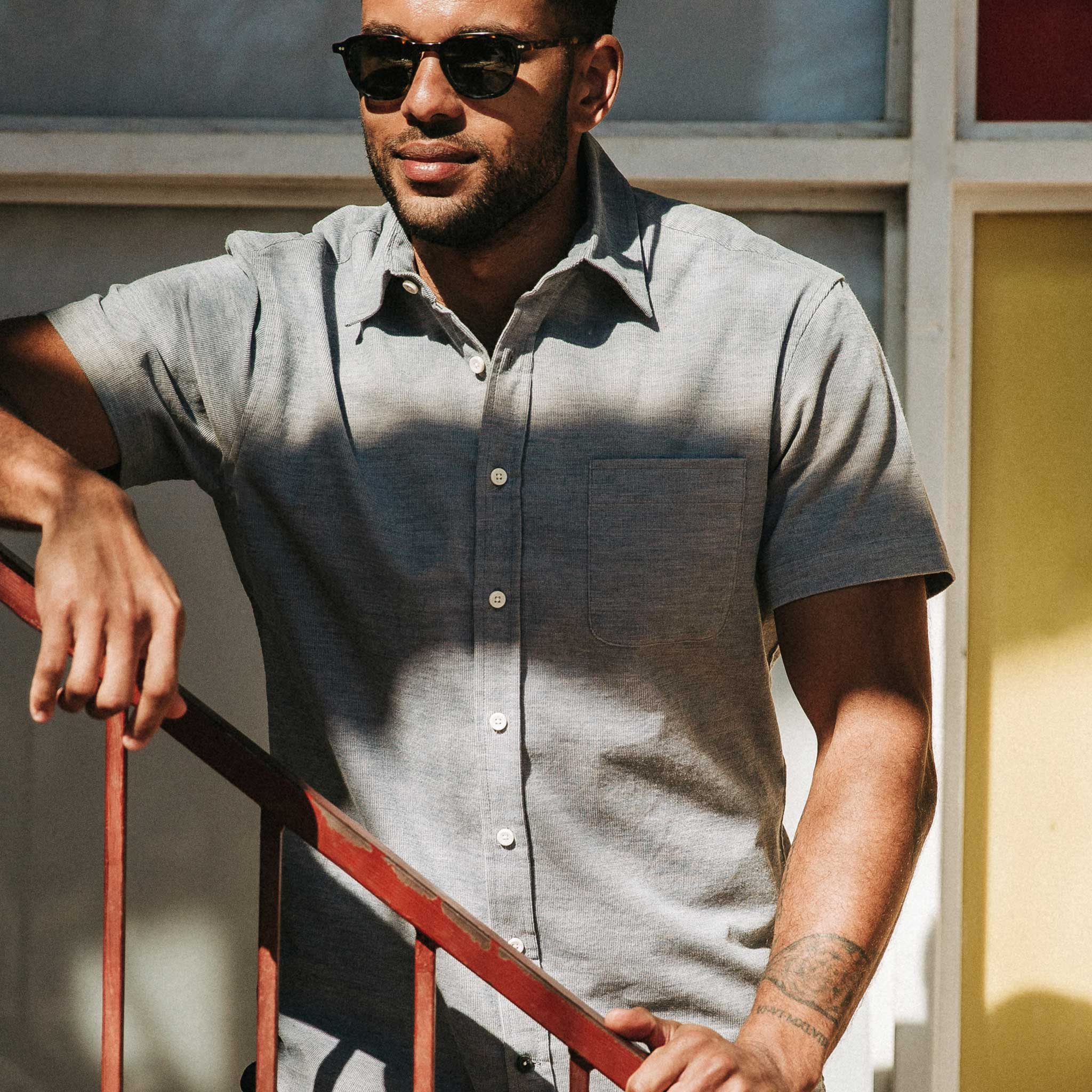 The Short Sleeve California in Slate Cord