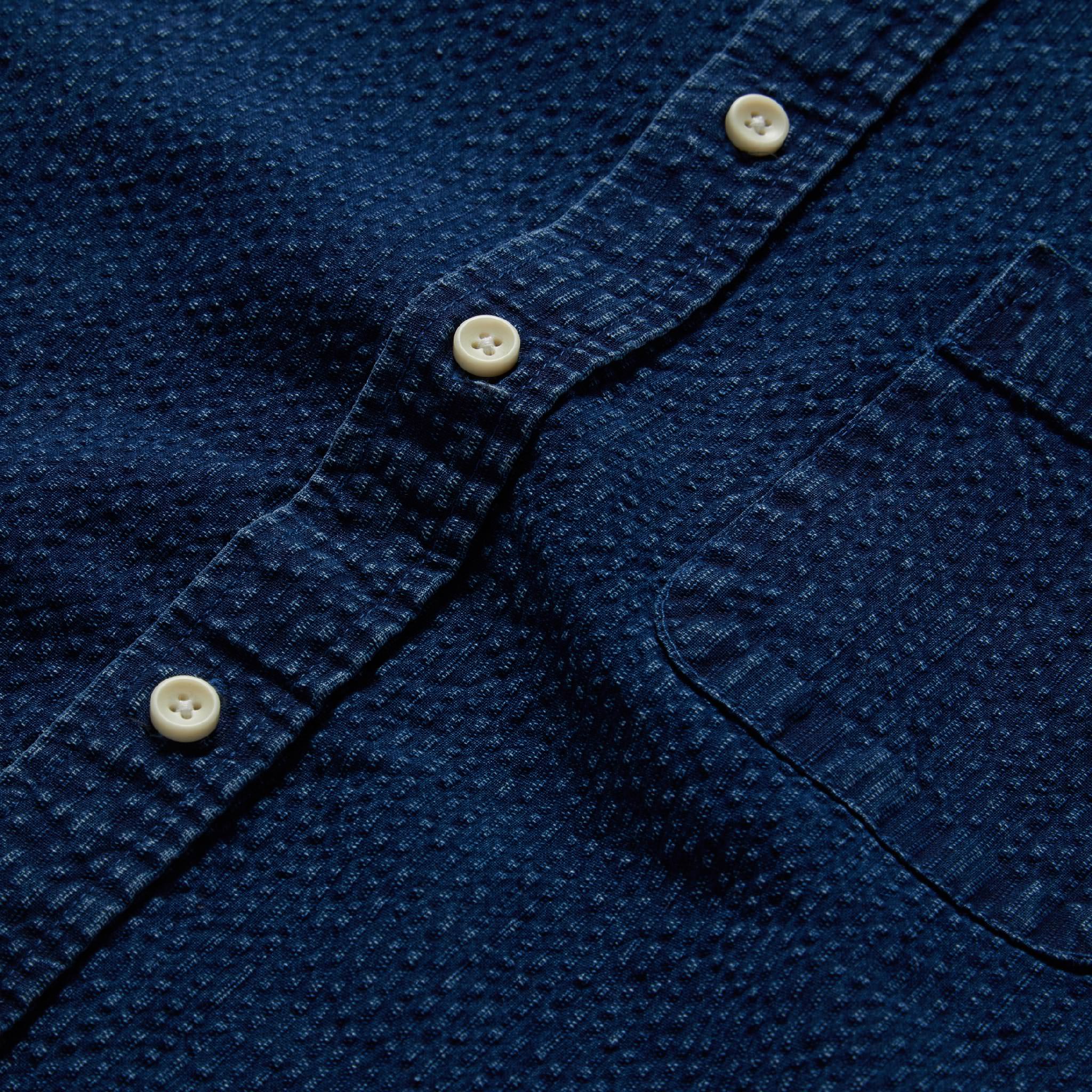 Indigo Seersucker Short Sleeve Jacket W4706