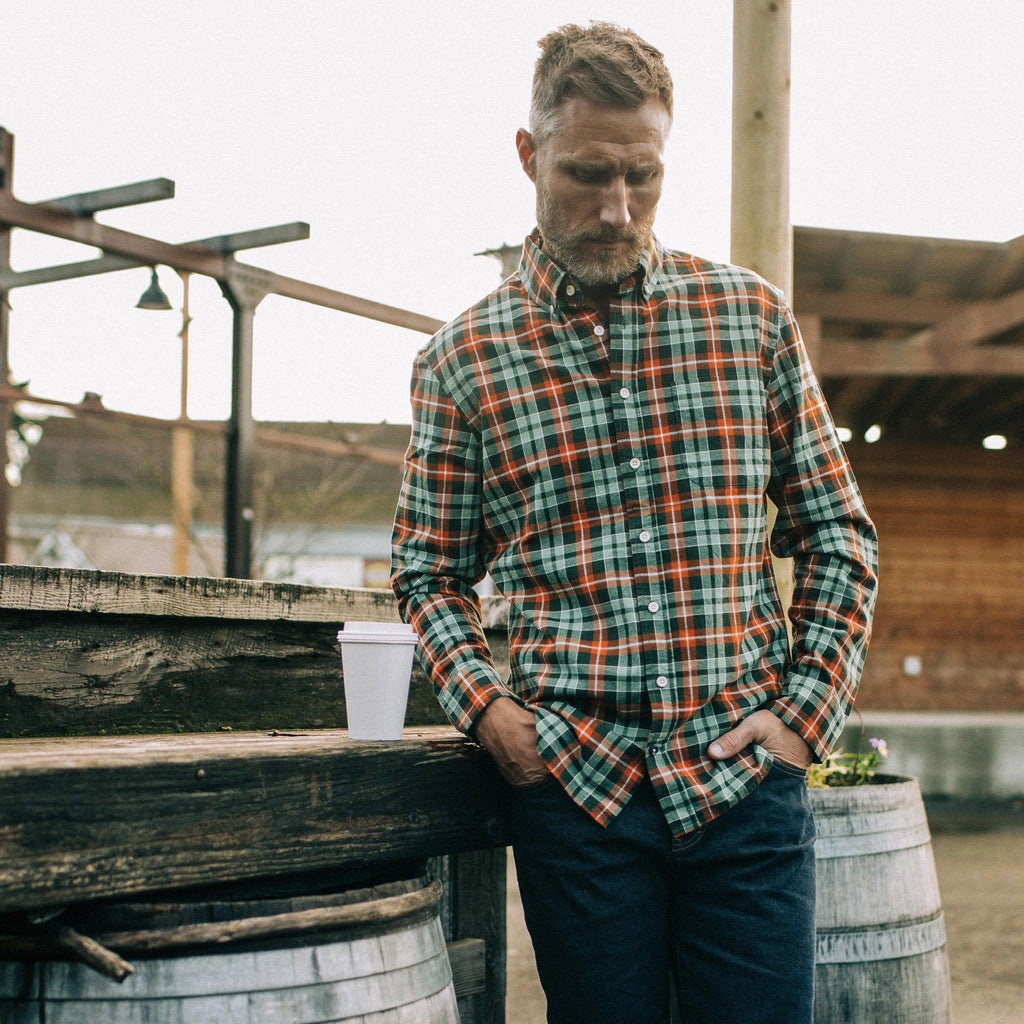 Rust Plaid Oxford Shirt U48219