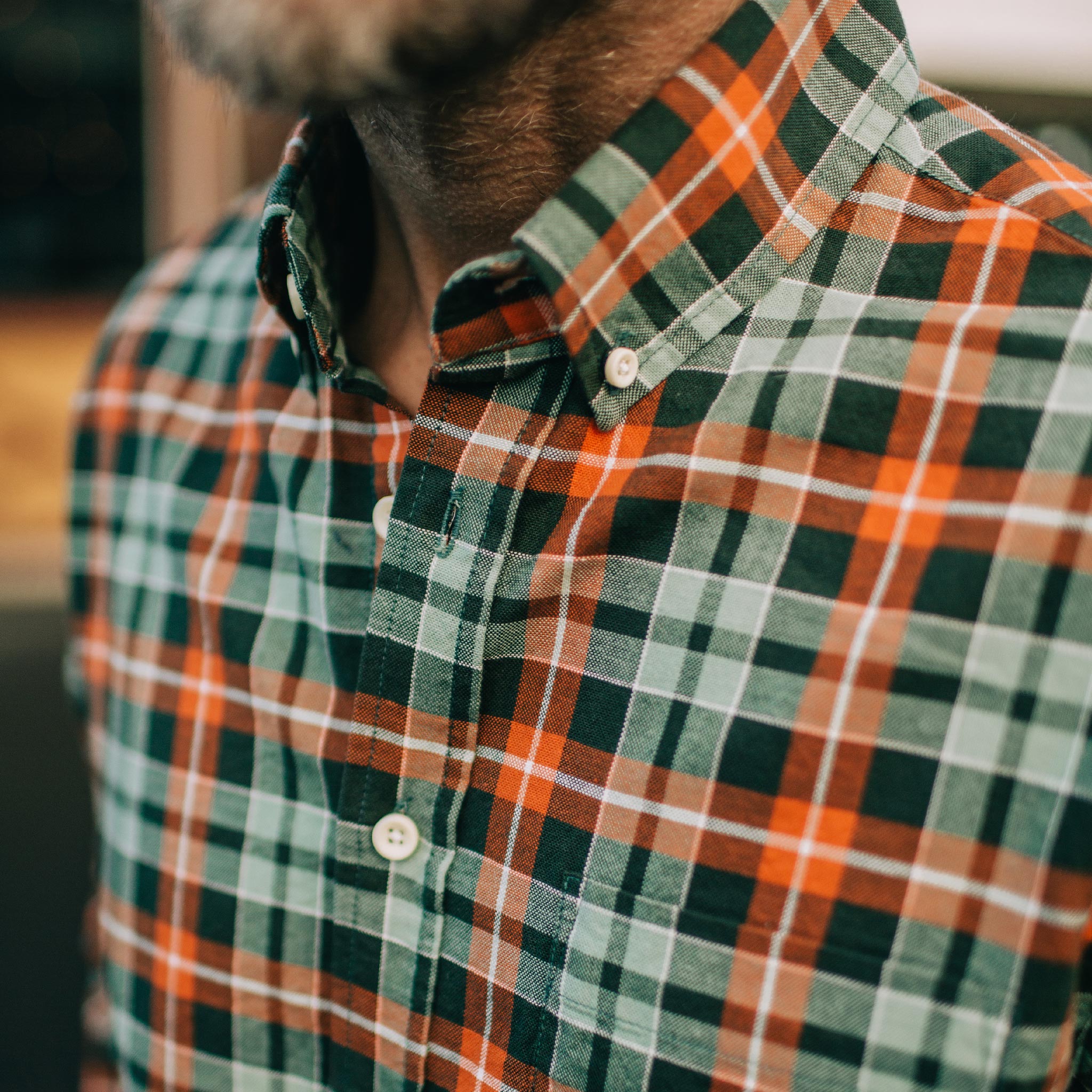 Rust Plaid Oxford Shirt U48219