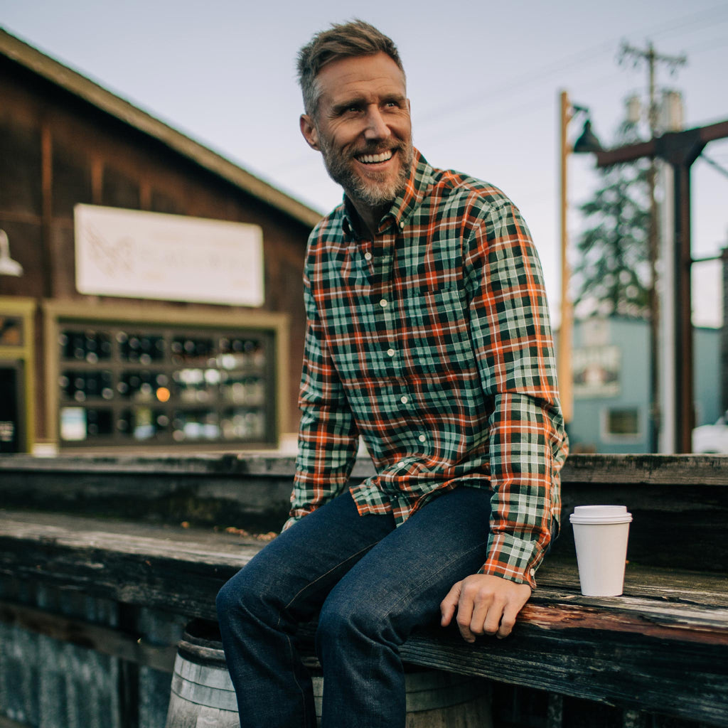 Rust Plaid Oxford Shirt U48219
