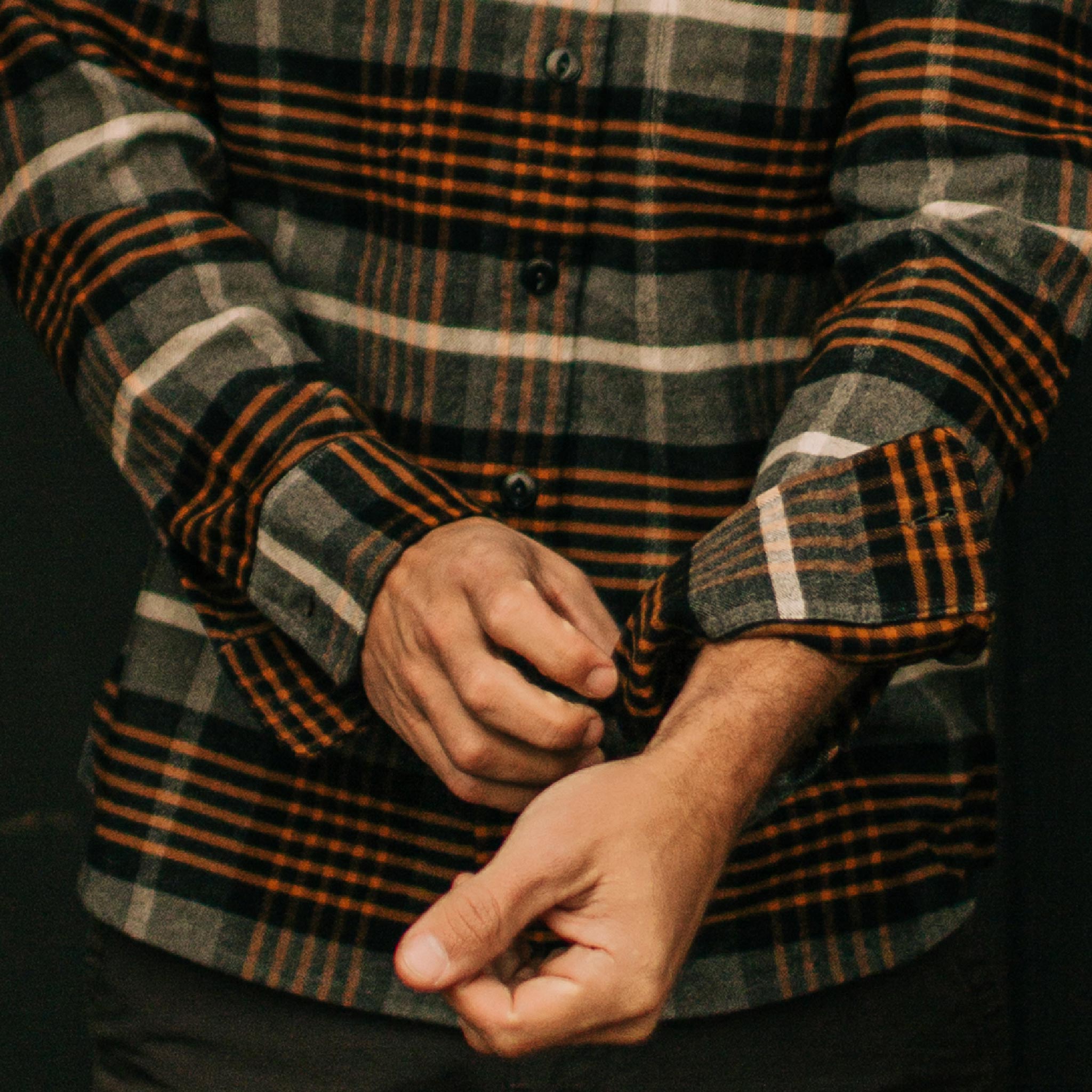 The Moto Shirt in Orange Plaid