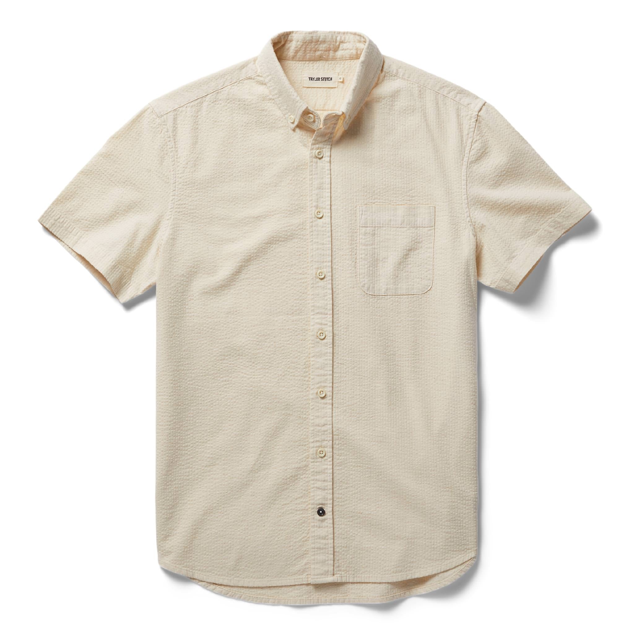 Natural Seersucker Short Sleeve Jacket V7916