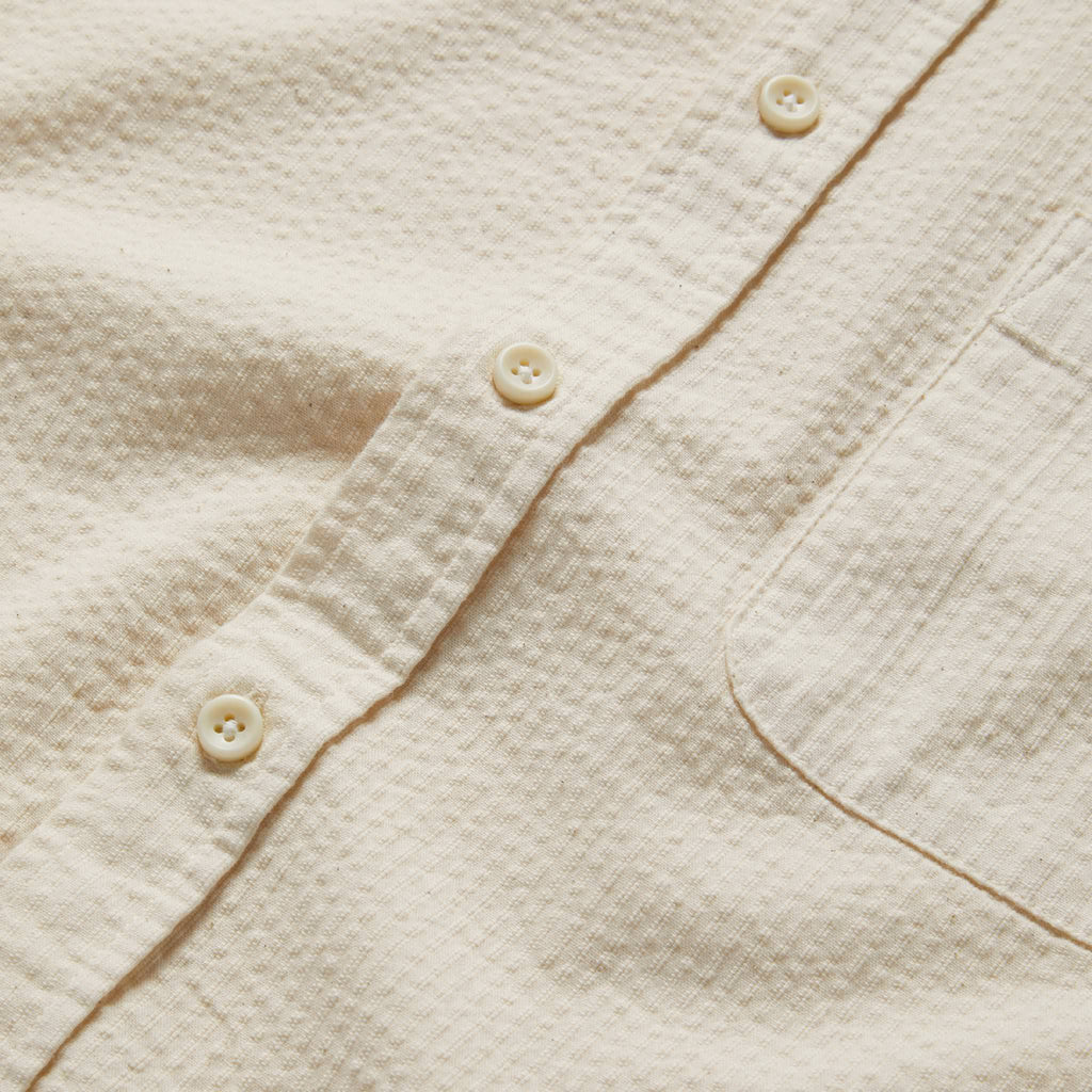 Natural Seersucker Short Sleeve Jacket V7916