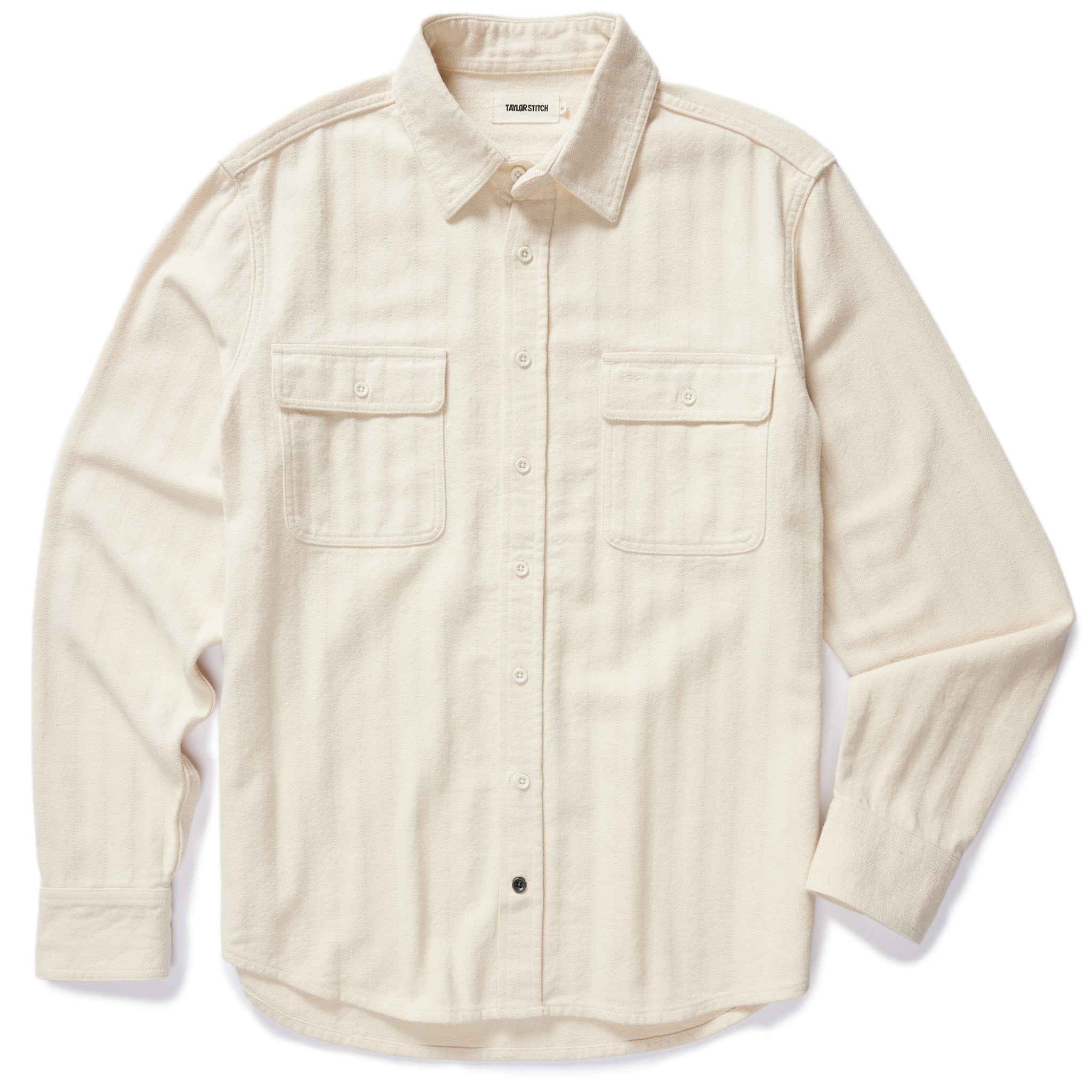 The Ledge Shirt in Oyster Herringbone