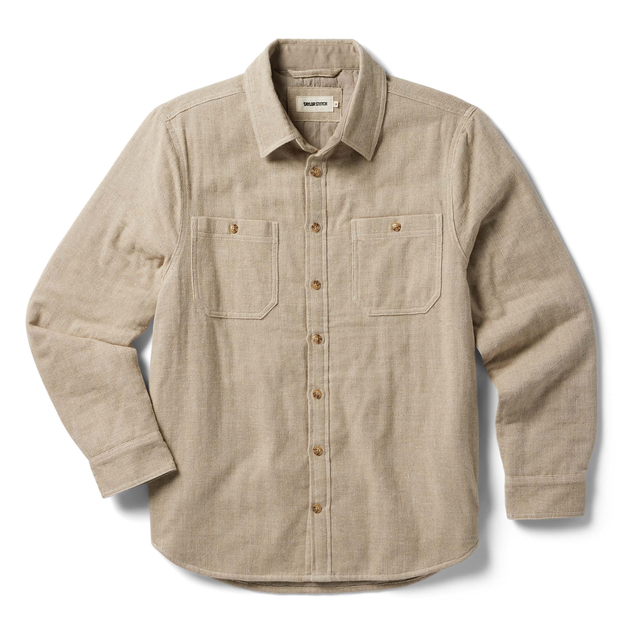 Lined Utility Shirt in Oat Donegal P216740