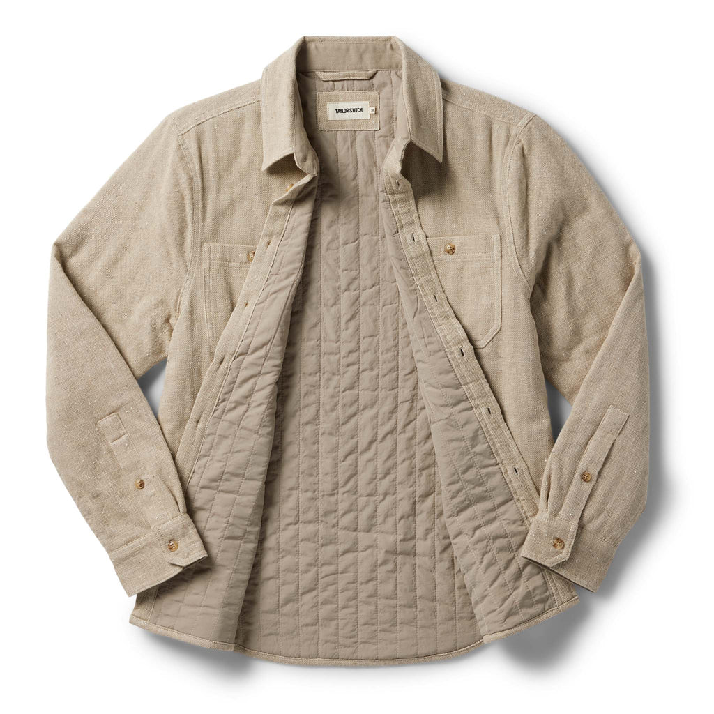 Lined Utility Shirt in Oat Donegal P216740