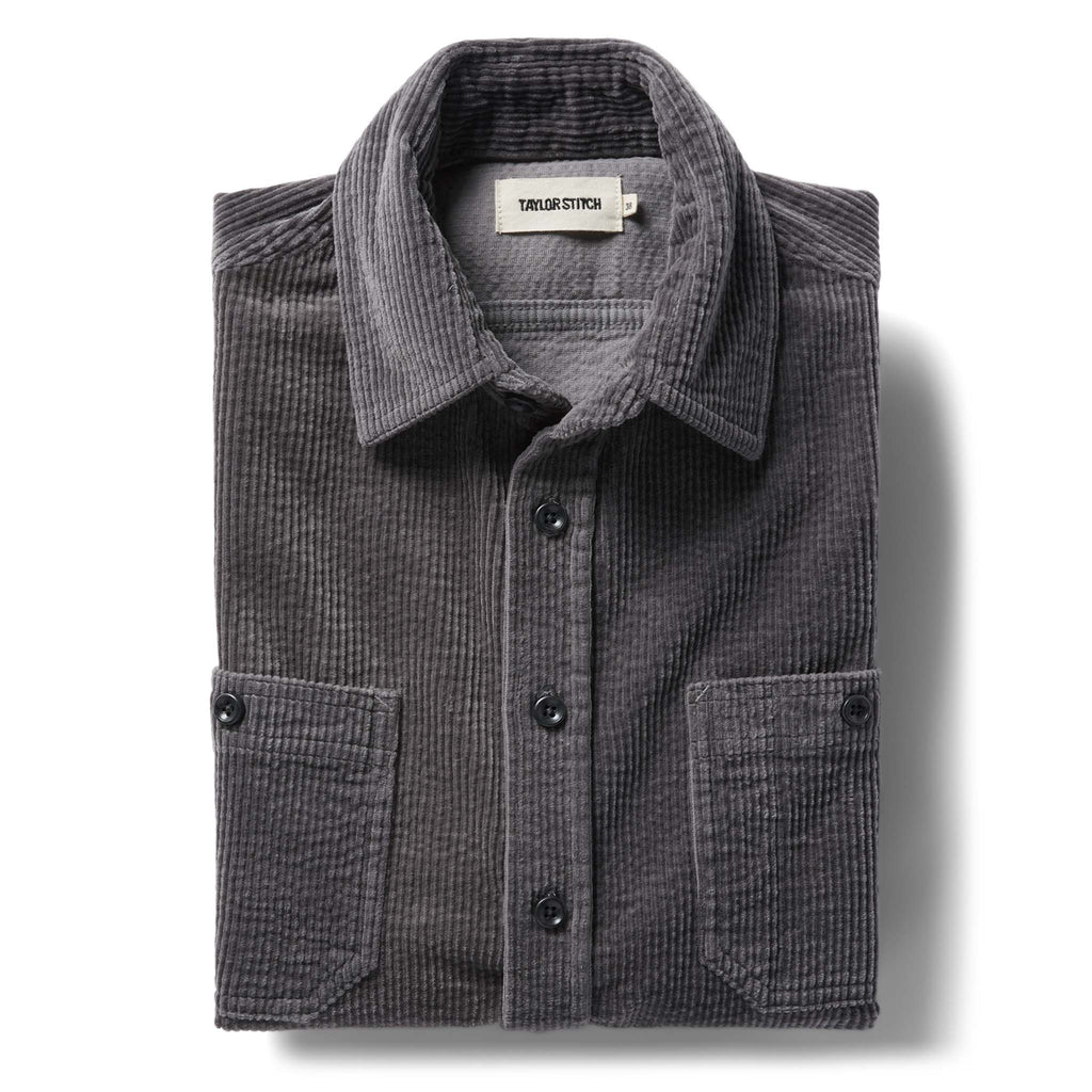 Dark Charcoal Crepe Cord Utility Shirt V9762