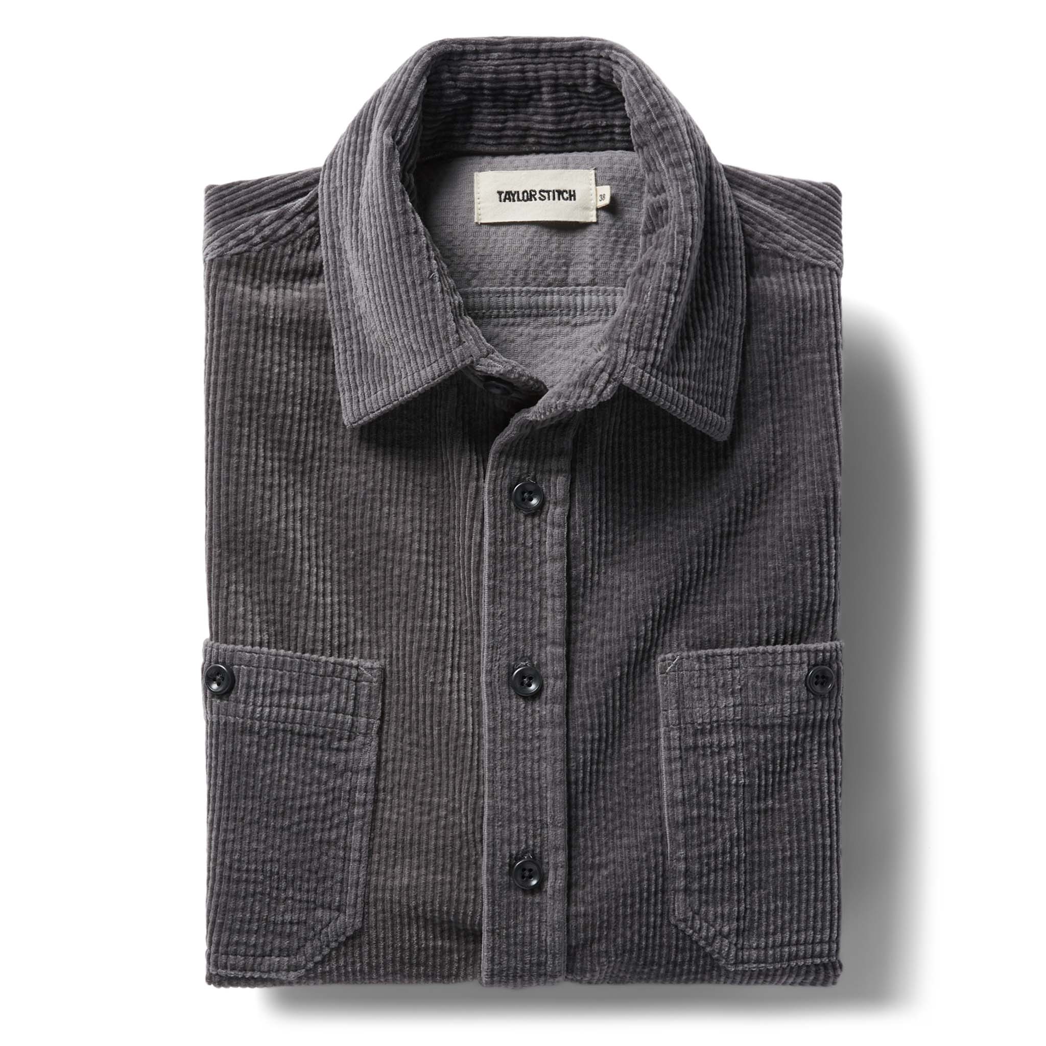 Dark Charcoal Crepe Cord Utility Shirt V9762