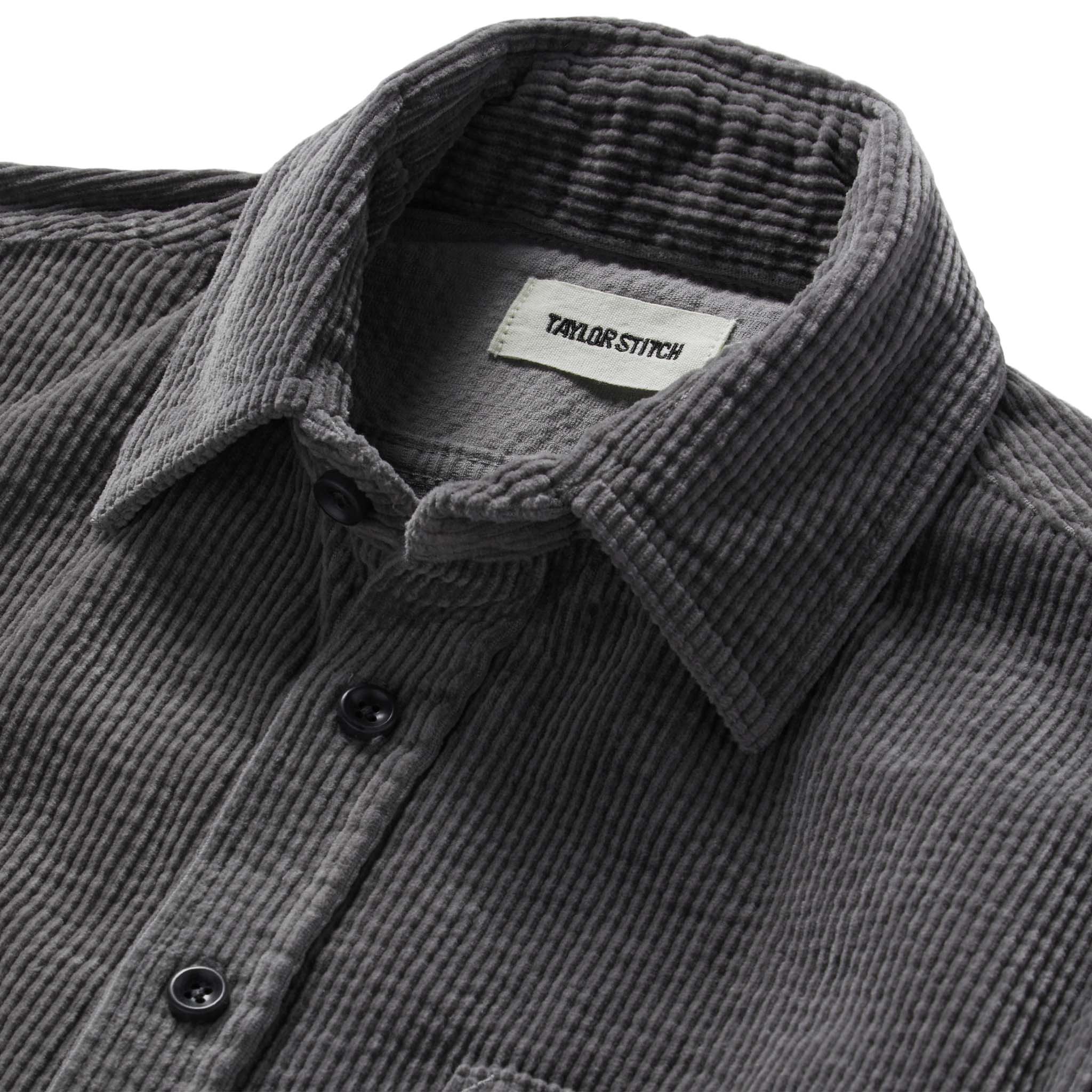 Dark Charcoal Crepe Cord Utility Shirt V9762