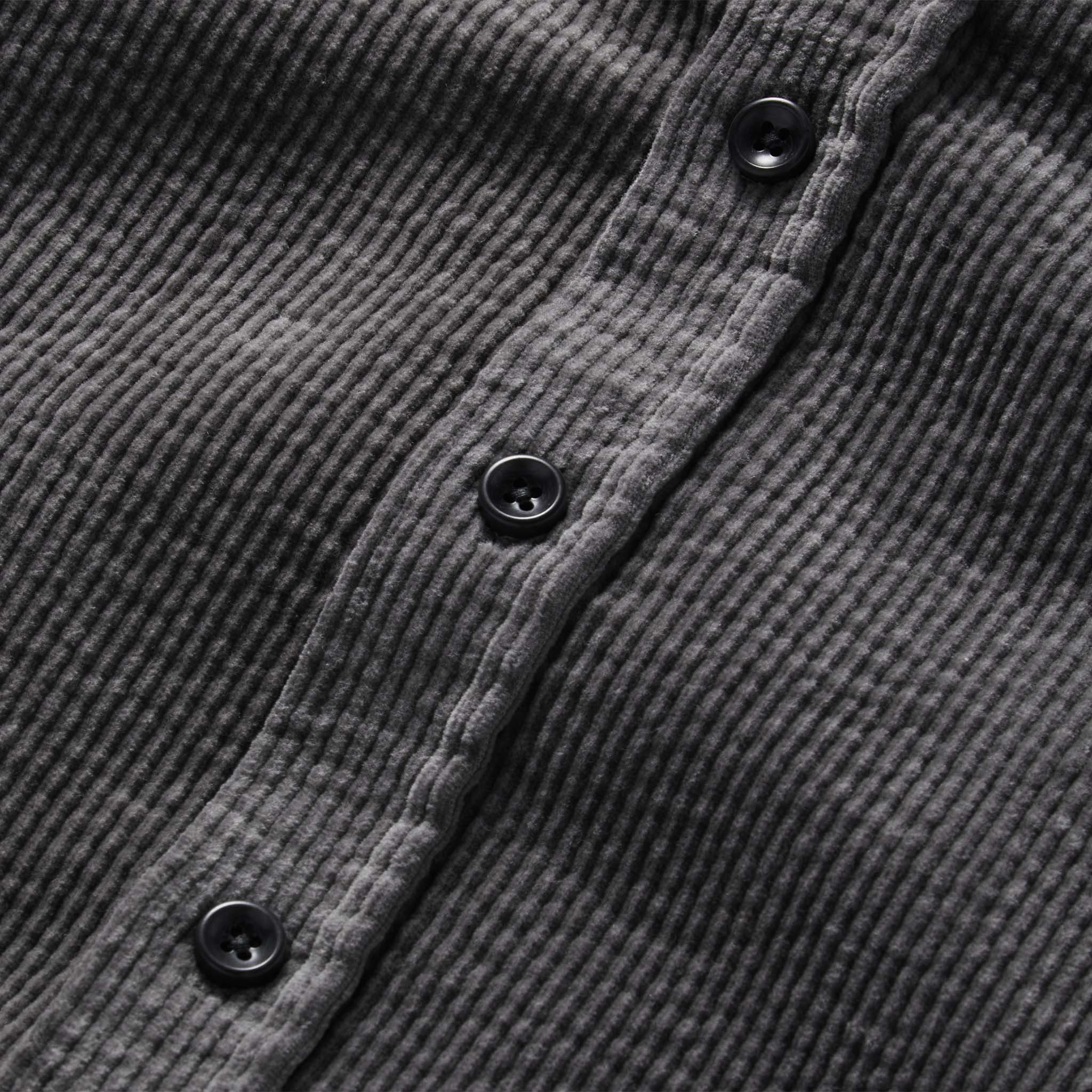Dark Charcoal Crepe Cord Utility Shirt V9762