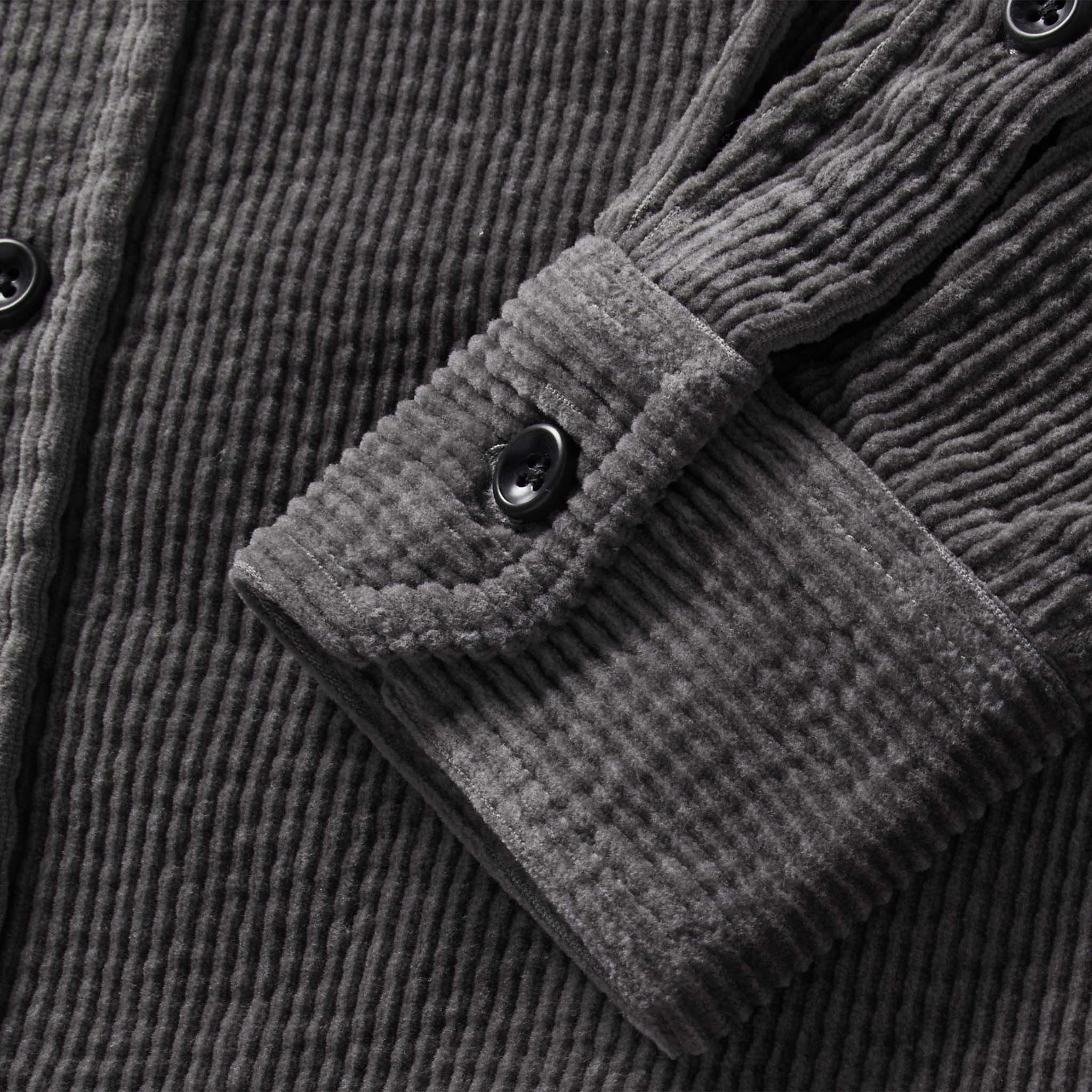 Dark Charcoal Crepe Cord Utility Shirt V9762