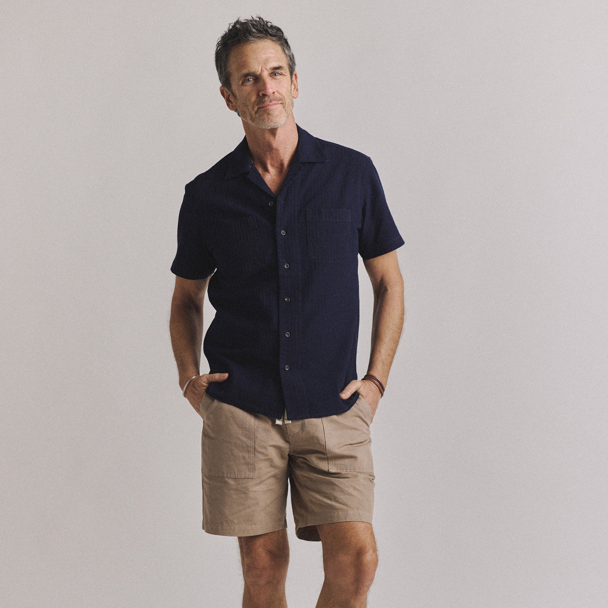 Rinsed Indigo Pickstitch Shirt V1240