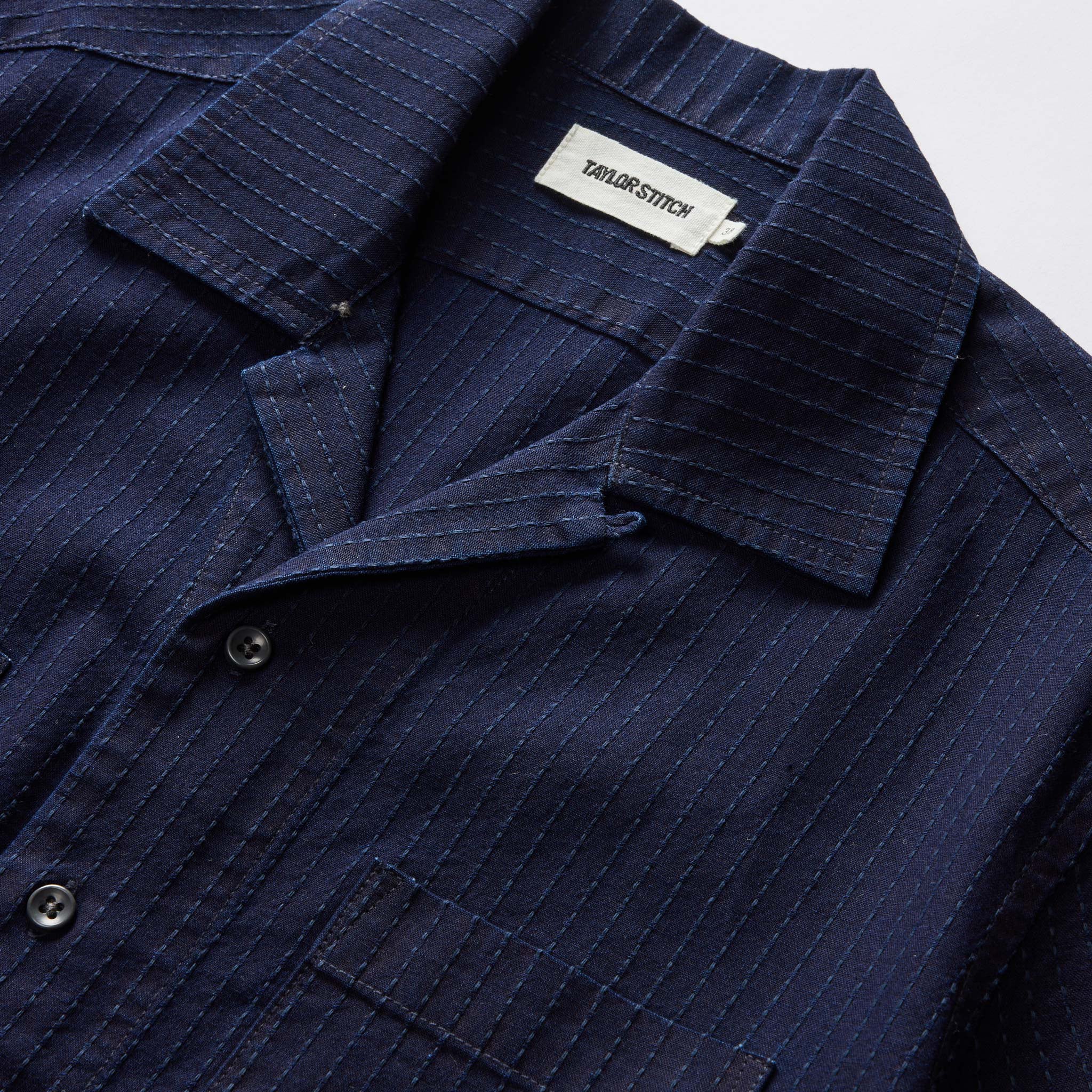 Rinsed Indigo Pickstitch Shirt V1240