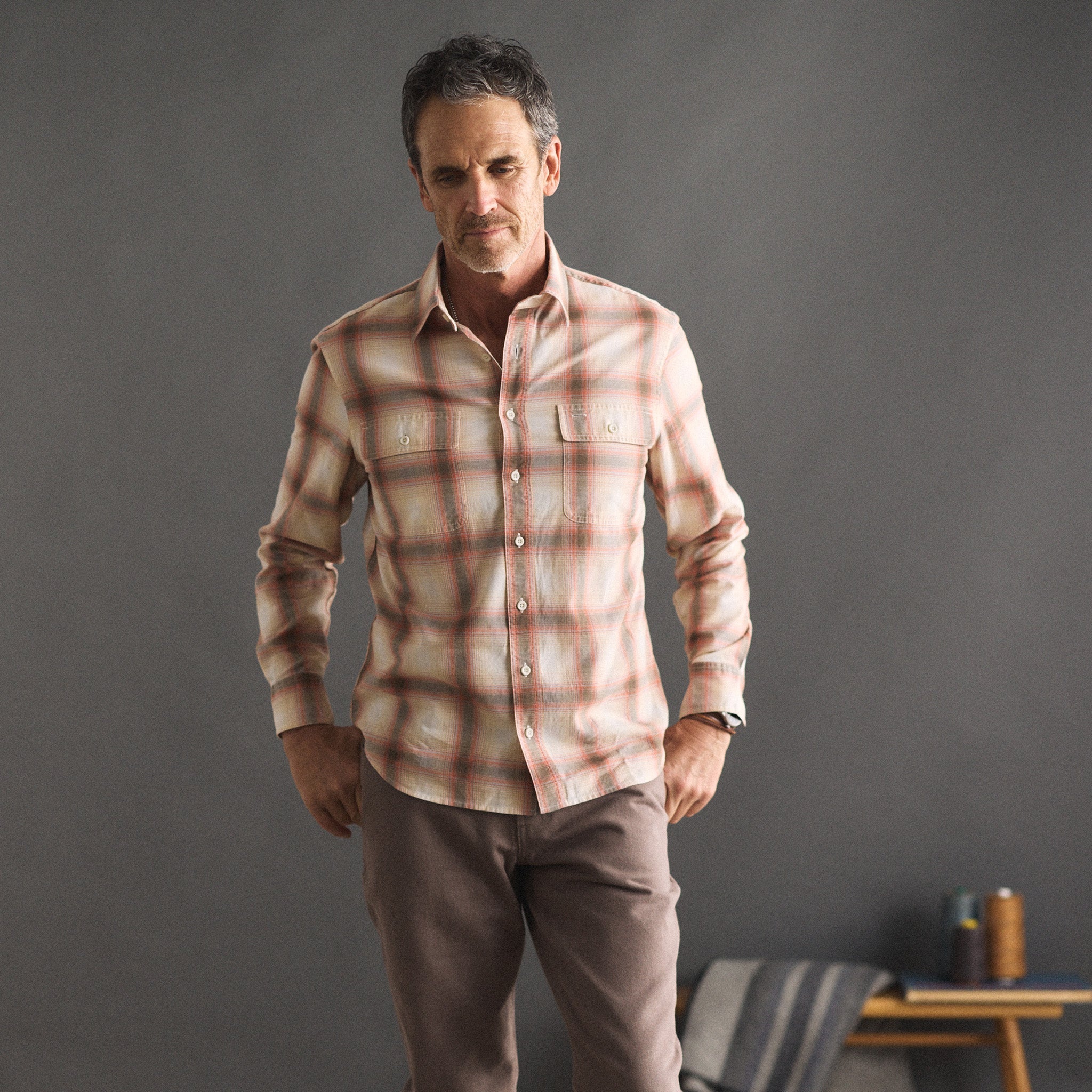 Brick Shadow Plaid Craftsman Shirt P3634