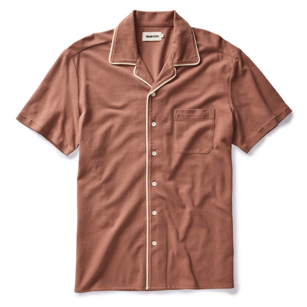 Faded Brick Tipped Pique Shirt Y21285