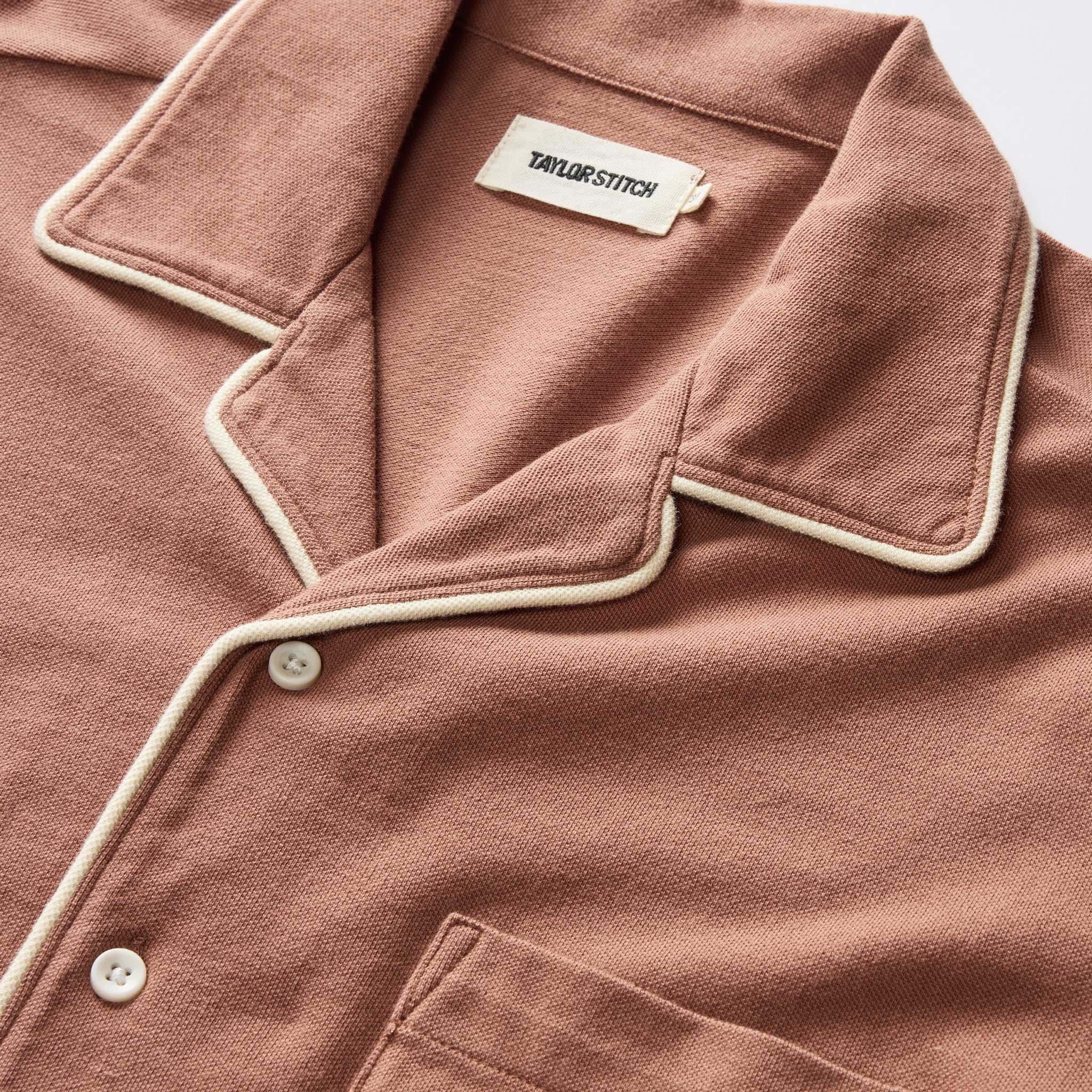 Faded Brick Tipped Pique Shirt Y21285
