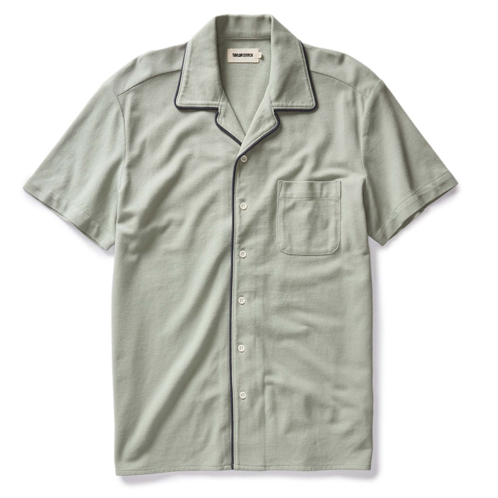 Surf Green Tipped Pique Shirt S539827