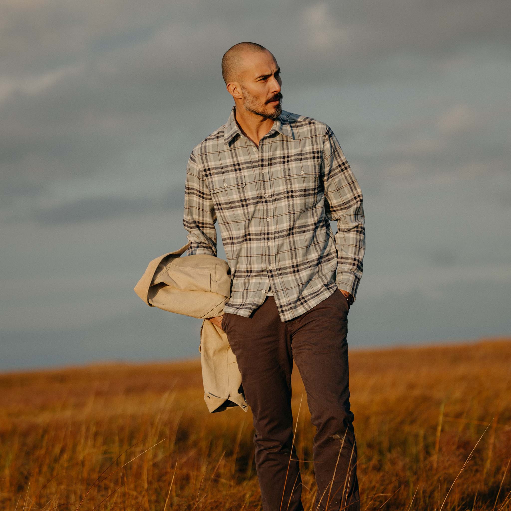 Faded Blue Plaid Shirt J30473