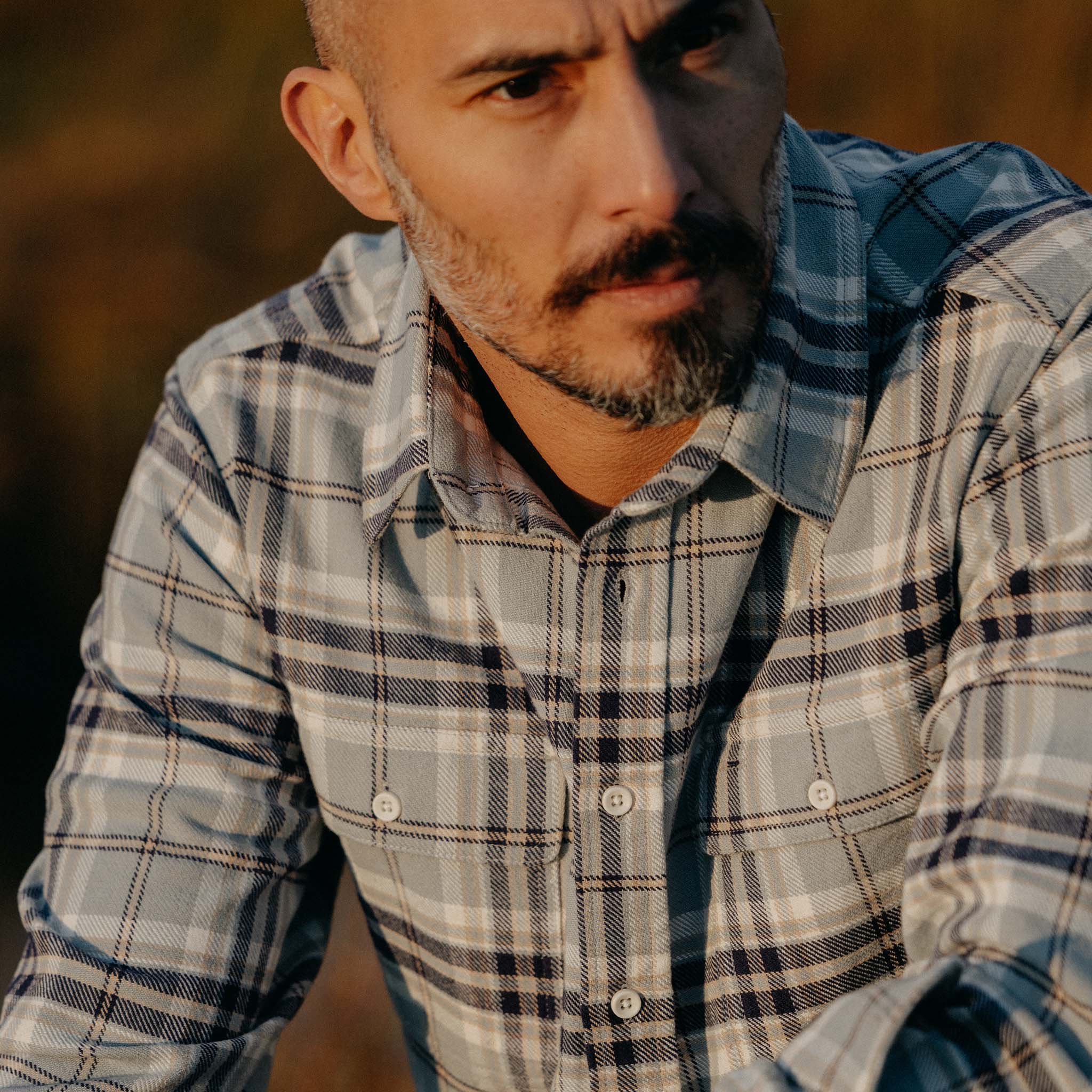 Faded Blue Plaid Shirt J30473