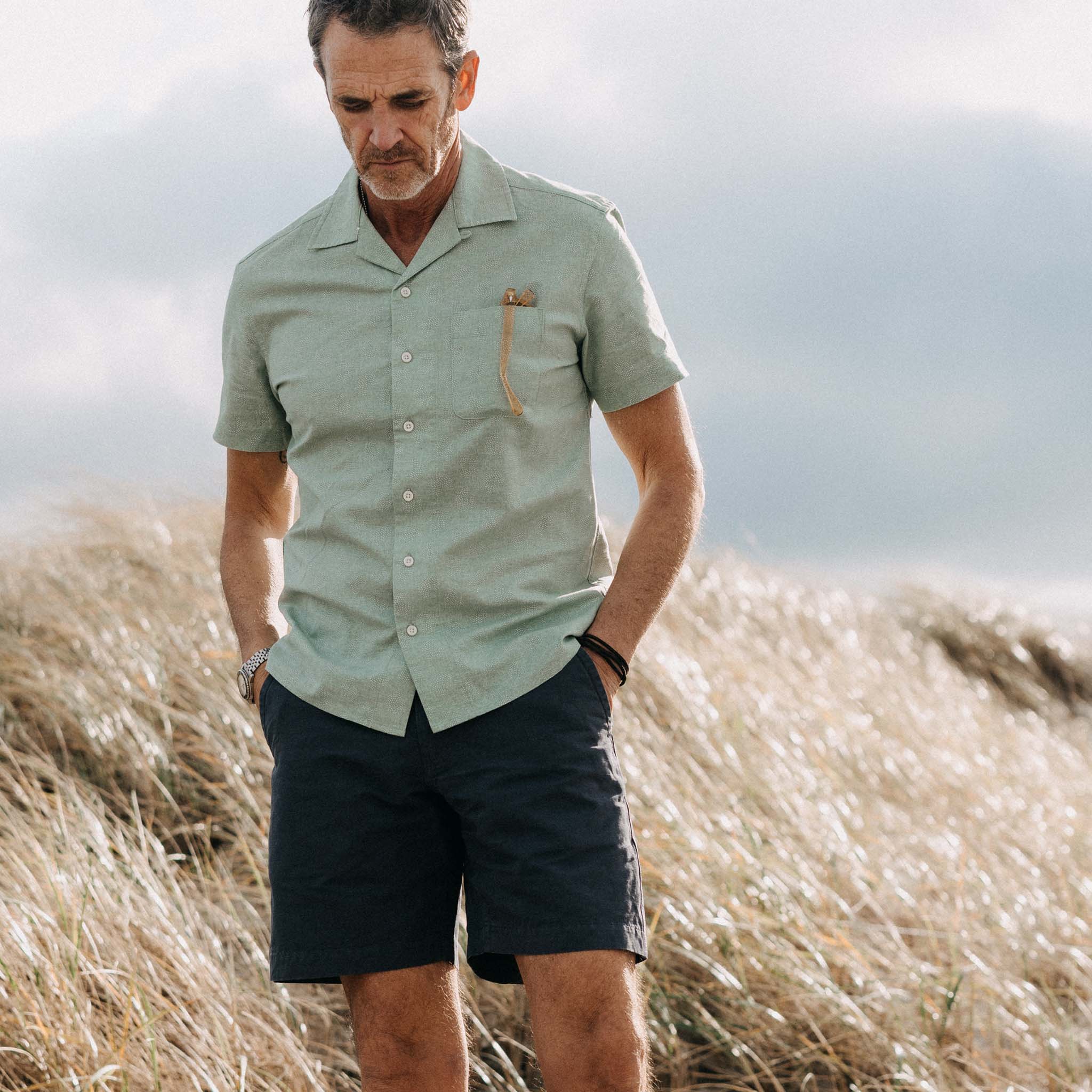 Sea Moss Floral Short Sleeve Shirt E50222