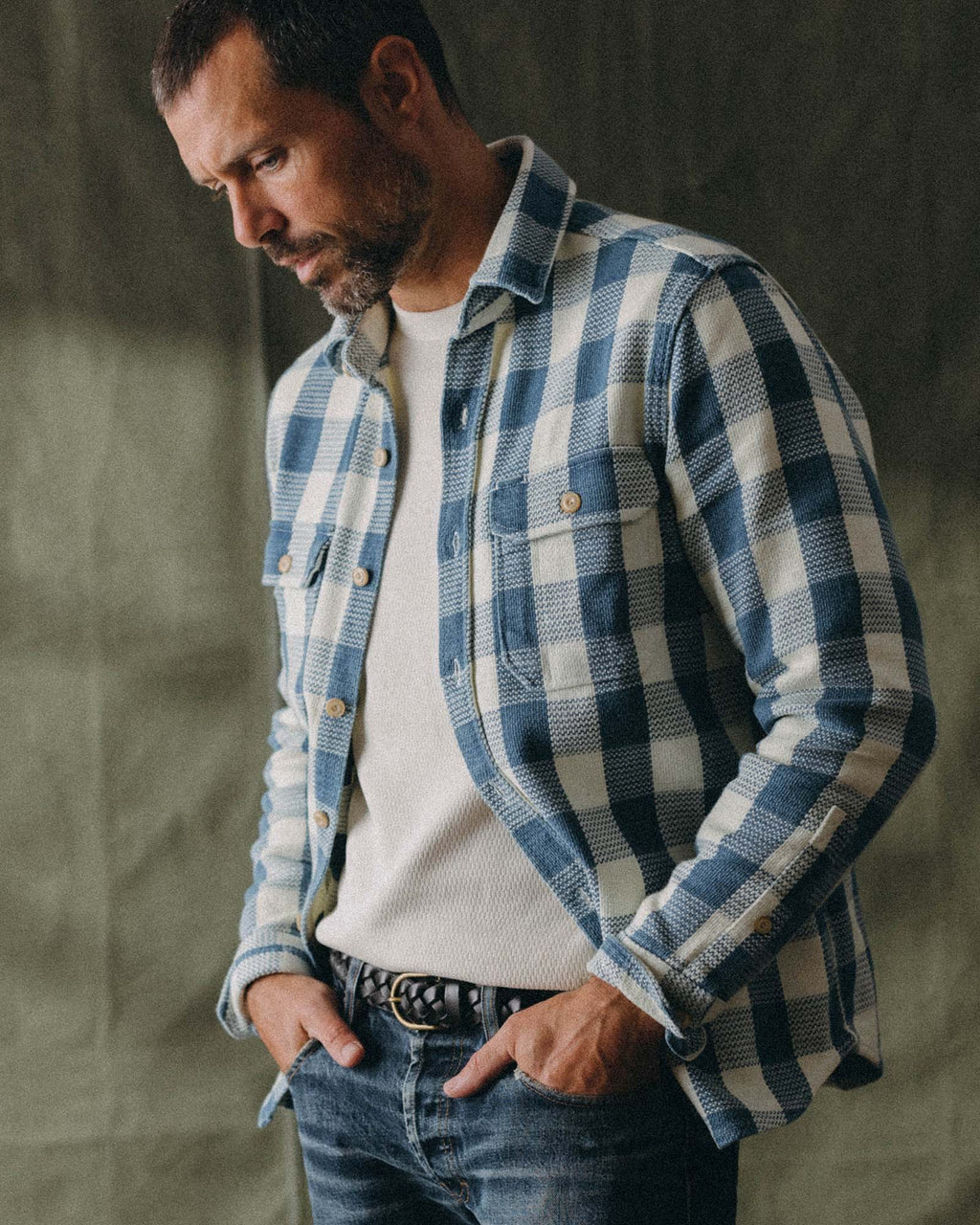 The Division Shirt in Washed Indigo Check