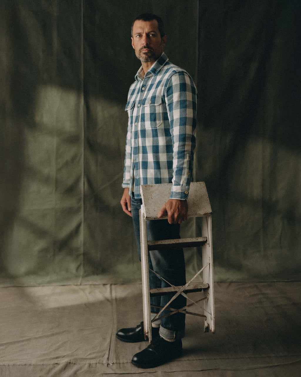 The Division Shirt in Washed Indigo Check