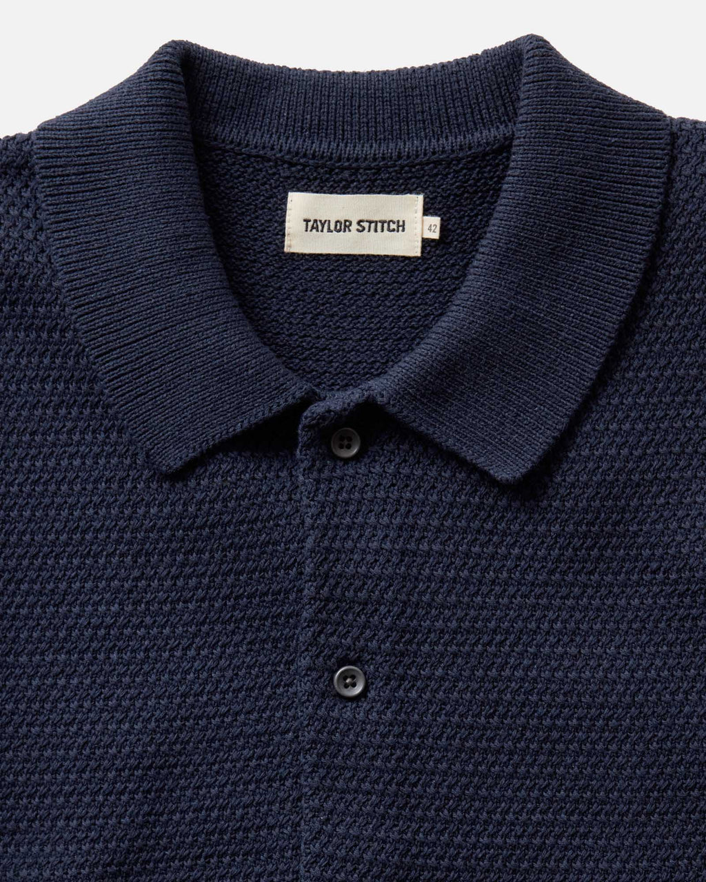 Dark Navy Crochet Button Down Polo V1569