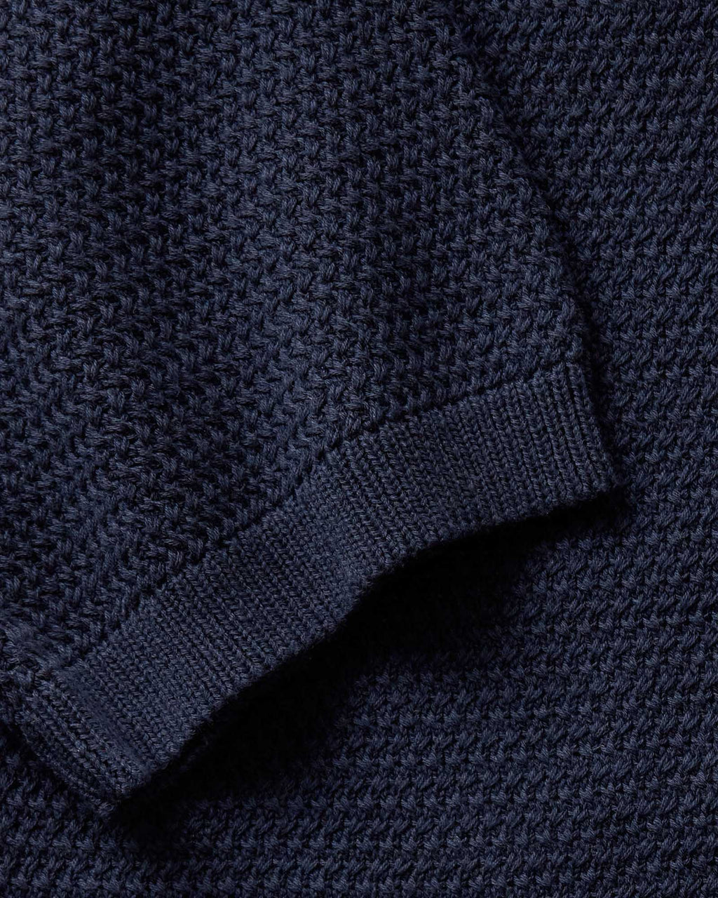 Dark Navy Crochet Button Down Polo V1569