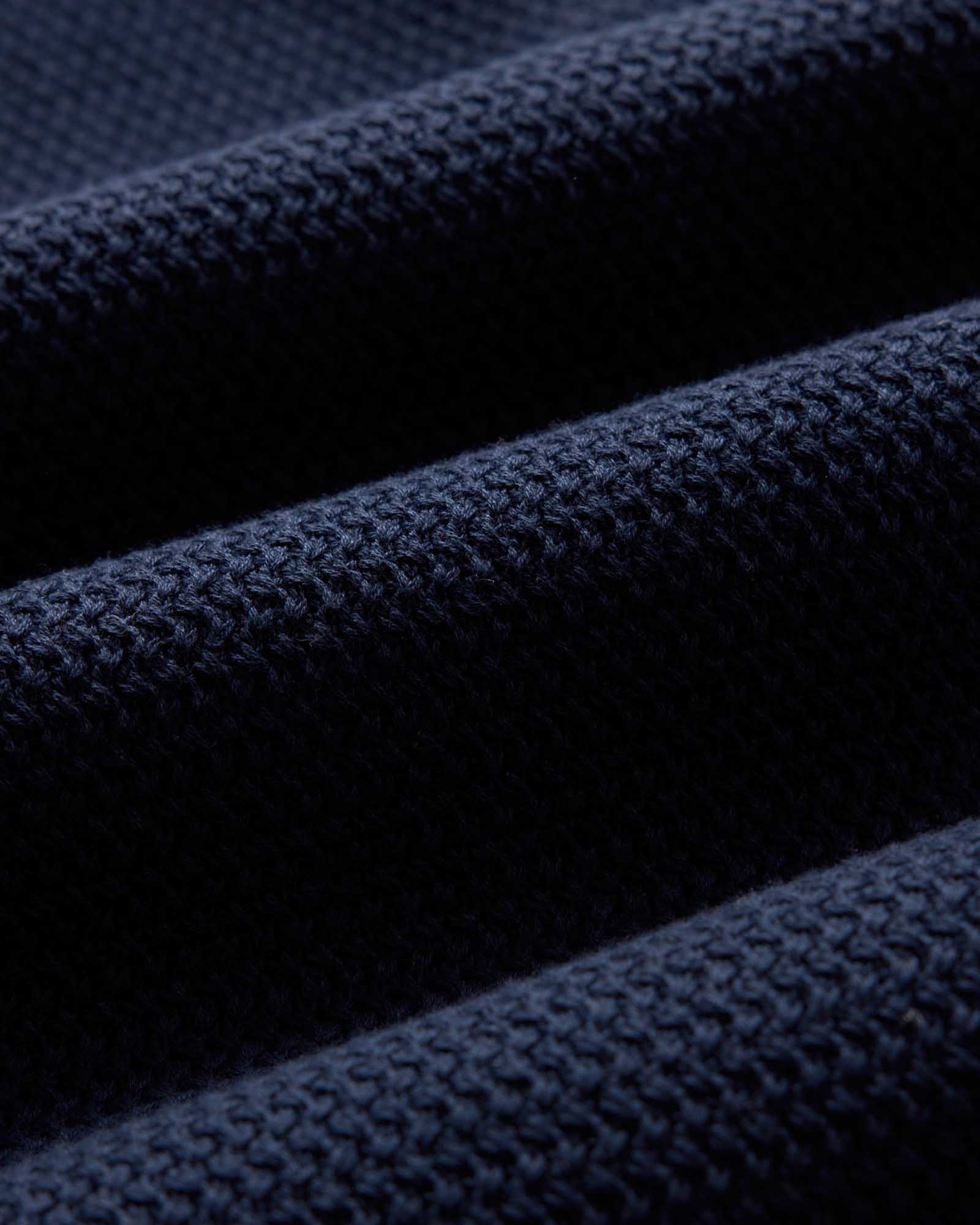 Dark Navy Crochet Button Down Polo V1569