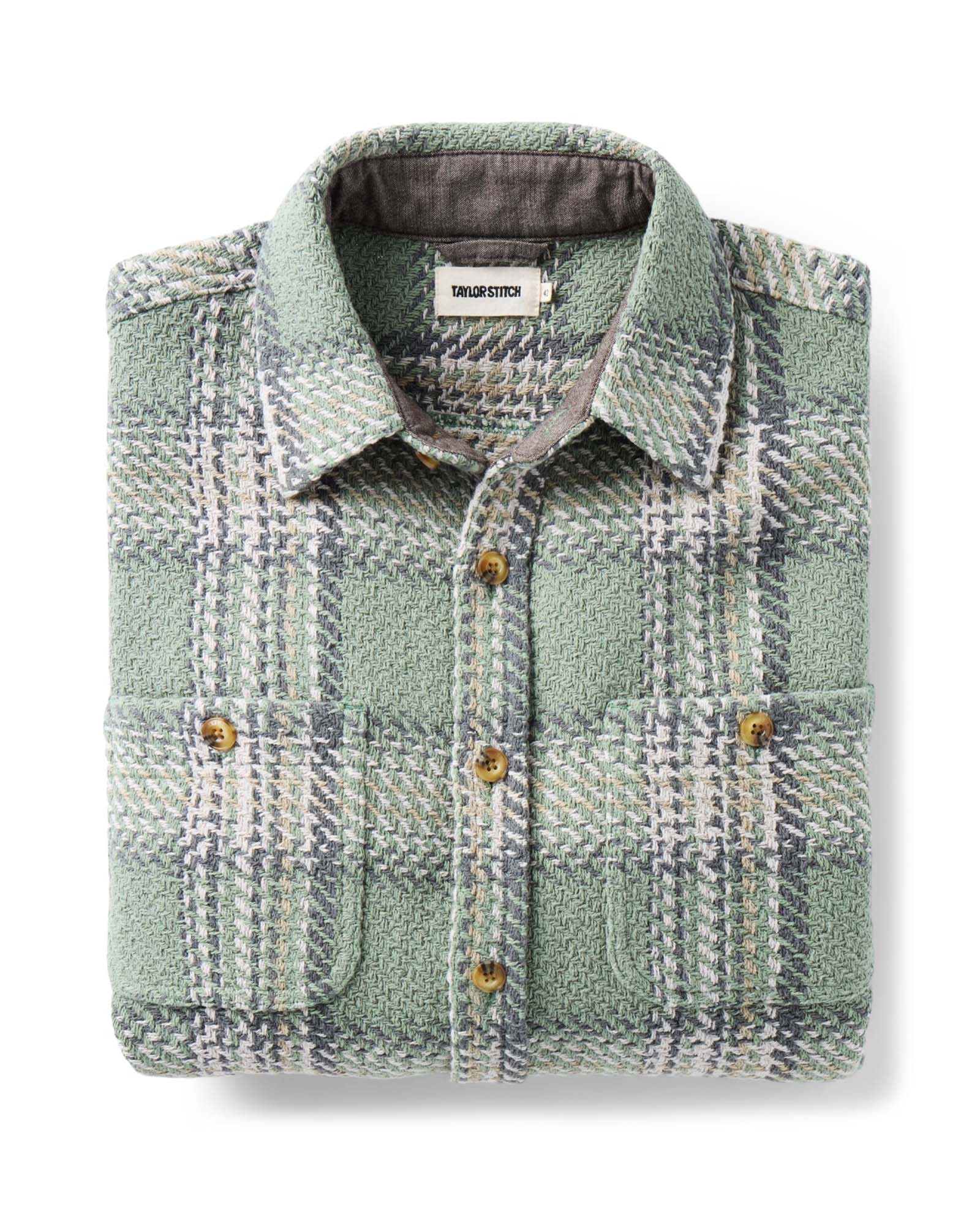 The Cutter Overshirt in Sage Plaid