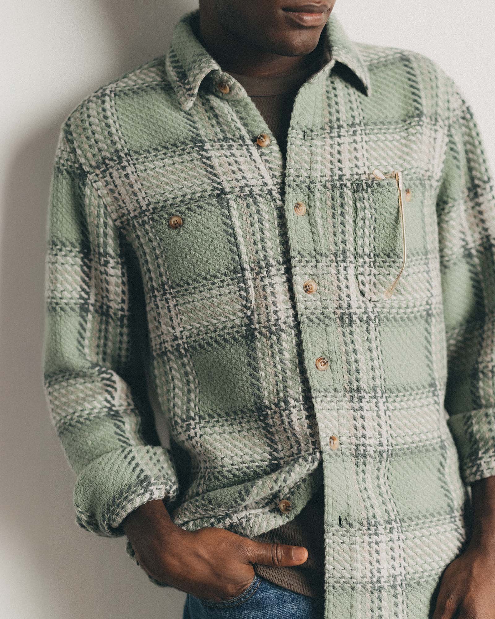 The Cutter Overshirt in Sage Plaid